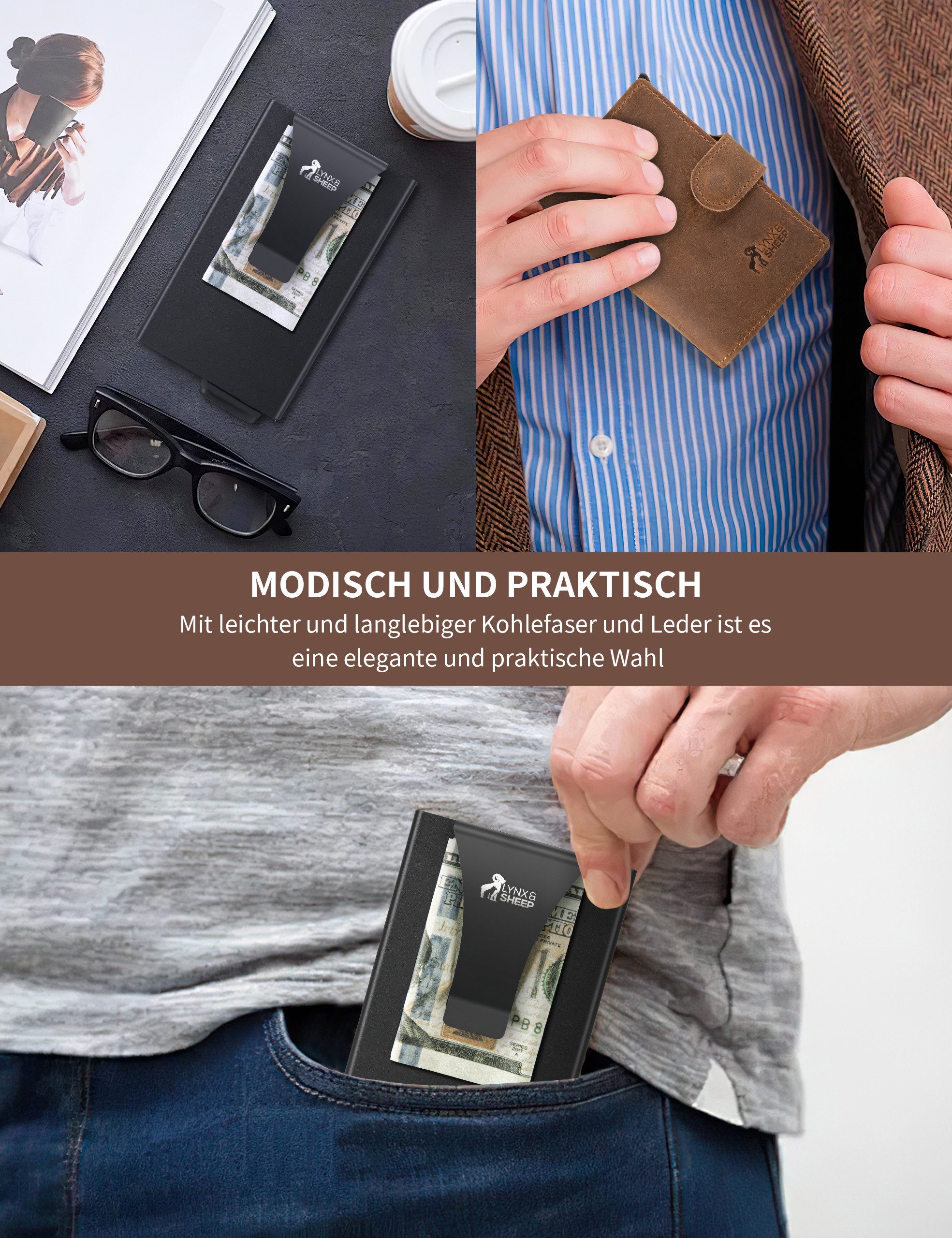 Luckice Geldbörse Kartenetui 2pcs mit RFID-Schutz,Smart günstig online kaufen