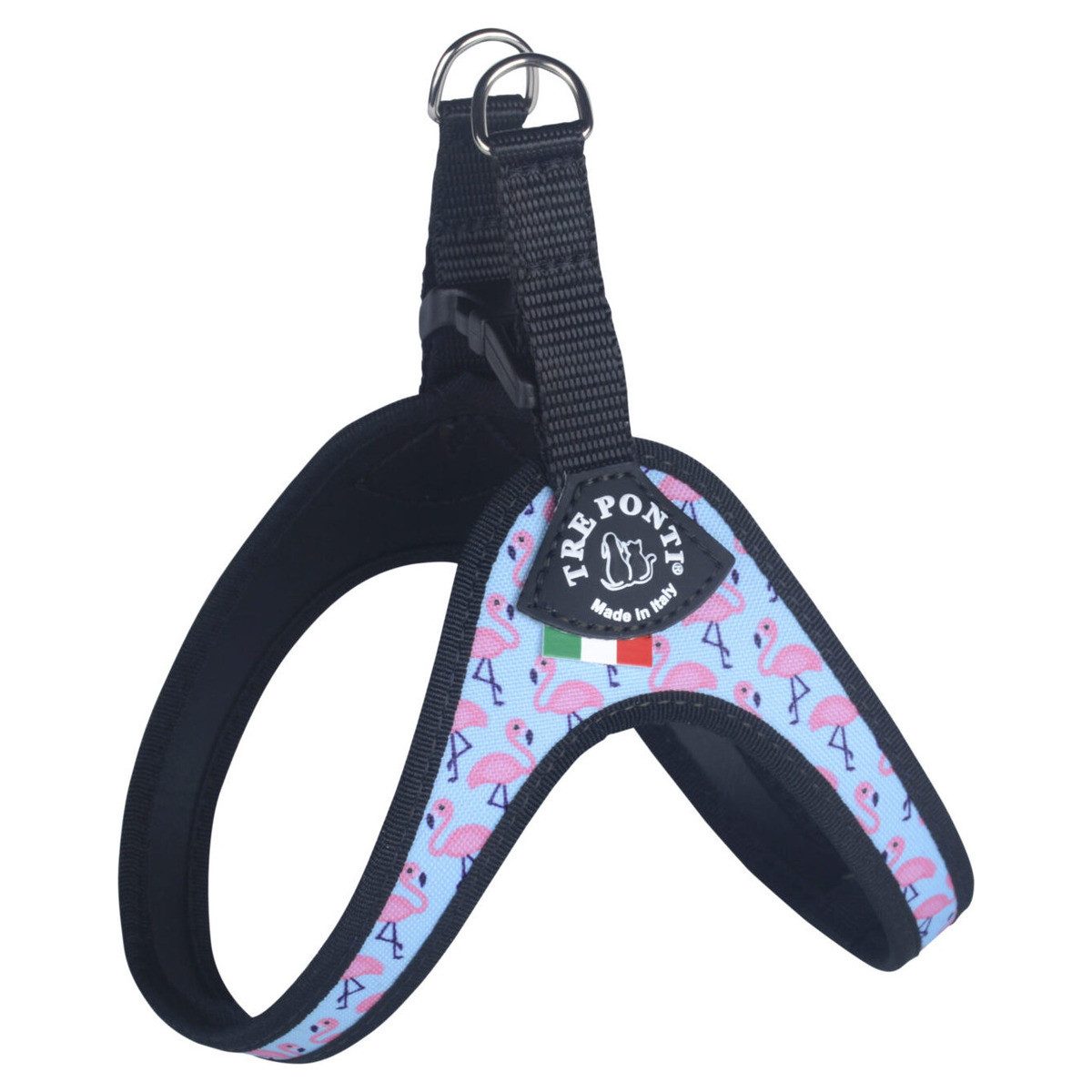 Tre Ponti Hunde-Geschirr F210 Easy Fit Vibes mit Click-Verschluss und schwarzem Rand Flamingo