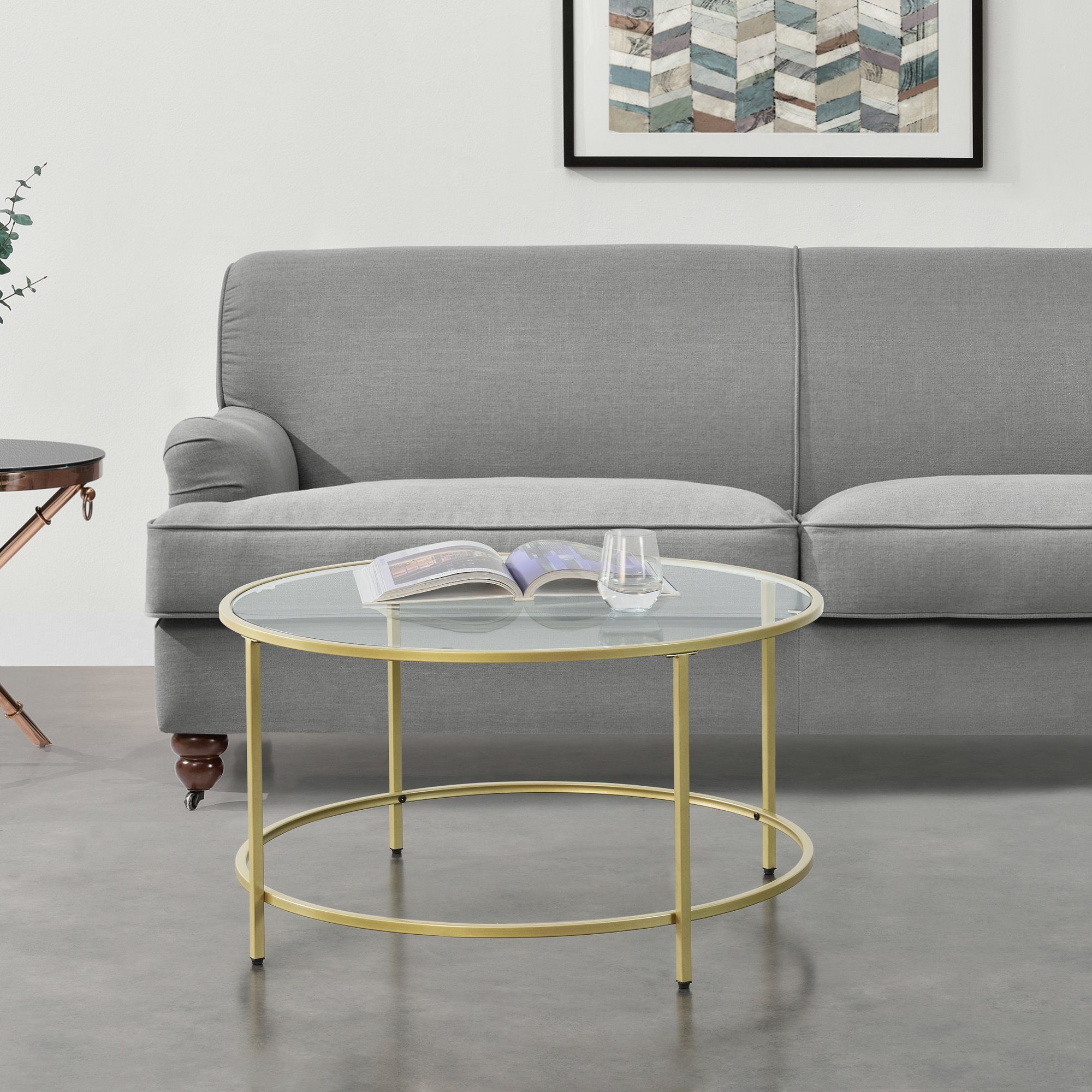 en.casa Couchtisch, »Kouvola« Wohnzimmertisch Sofatisch 84x45,5cm Glastisch günstig online kaufen