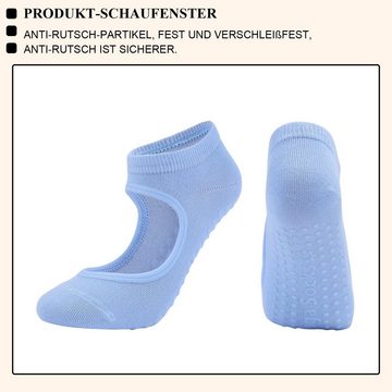 Daisred Sneakersocken Yoga Socken Rutschfeste für Damen, 3 Paare Pilates Sock