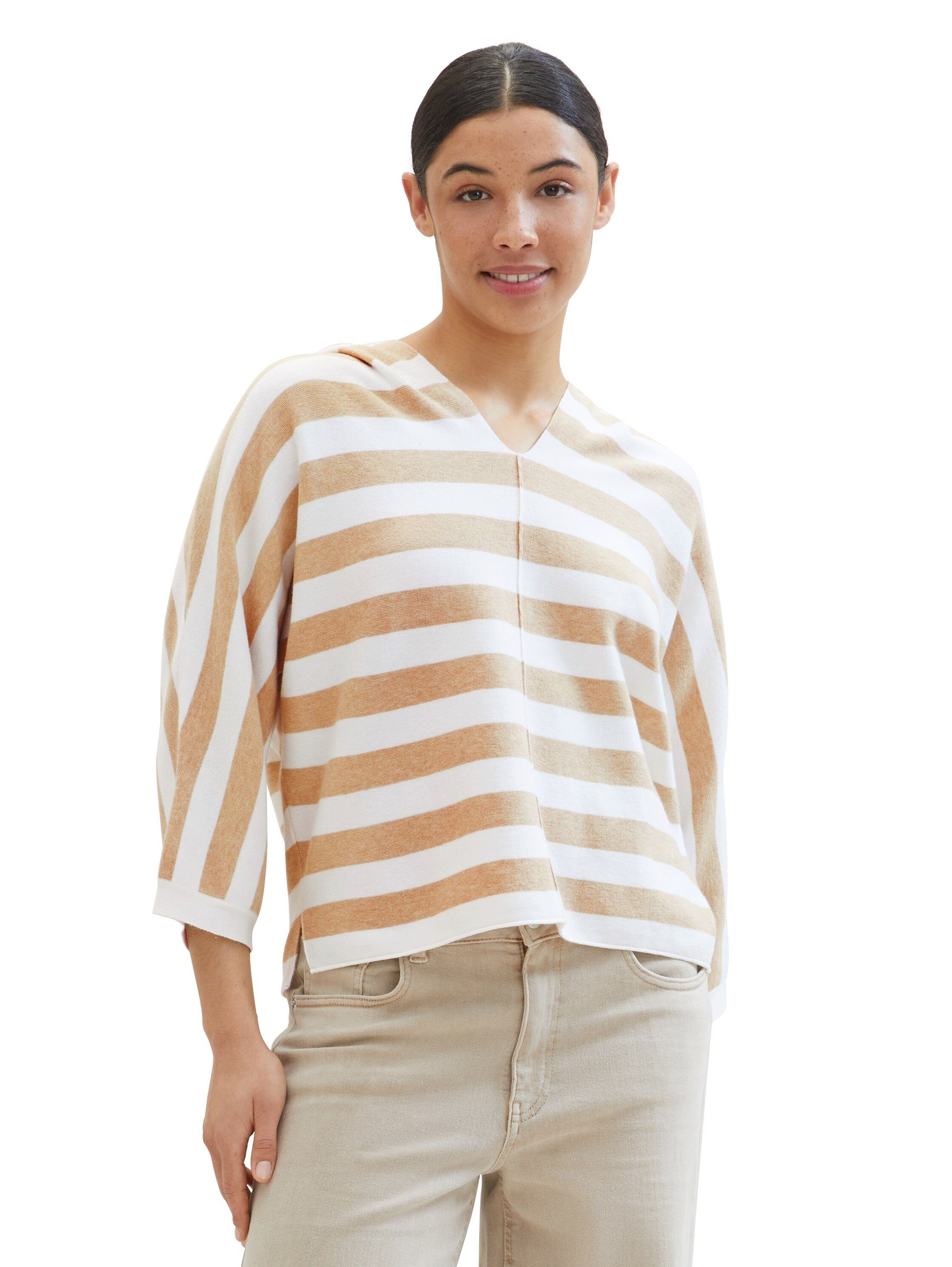 TOM TAILOR Kapuzenpullover mit weitem V-Ausschnitt günstig online kaufen