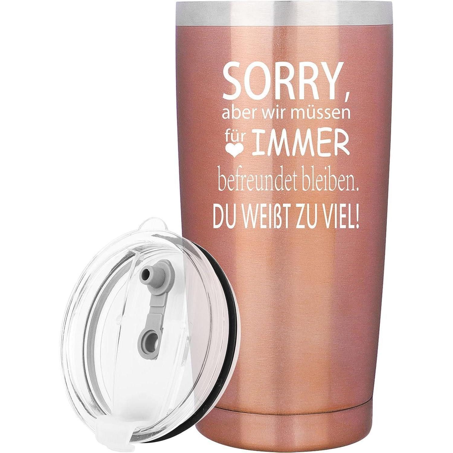 Merclix Thermobecher Geschenk für Freundin 20oz Travel Mug Lustig Weihnachten