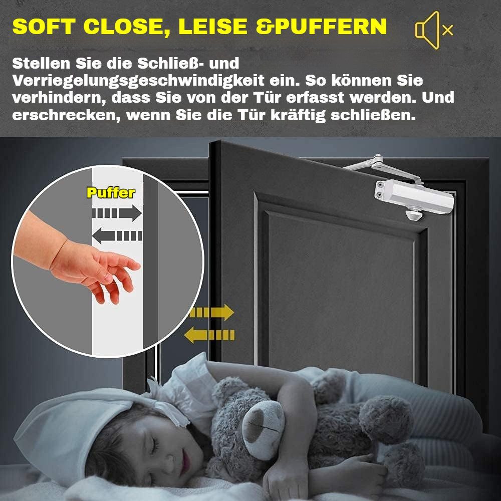 BlingBin Türschließer Automatischer Türschließer mit Feststellfunktion Gewicht 25-45kg, 1pcs, (1er Set, 1-tlg., für Türen 25-45 kg), für Feuerschutztüren Gewerb – Bild 2 von 5