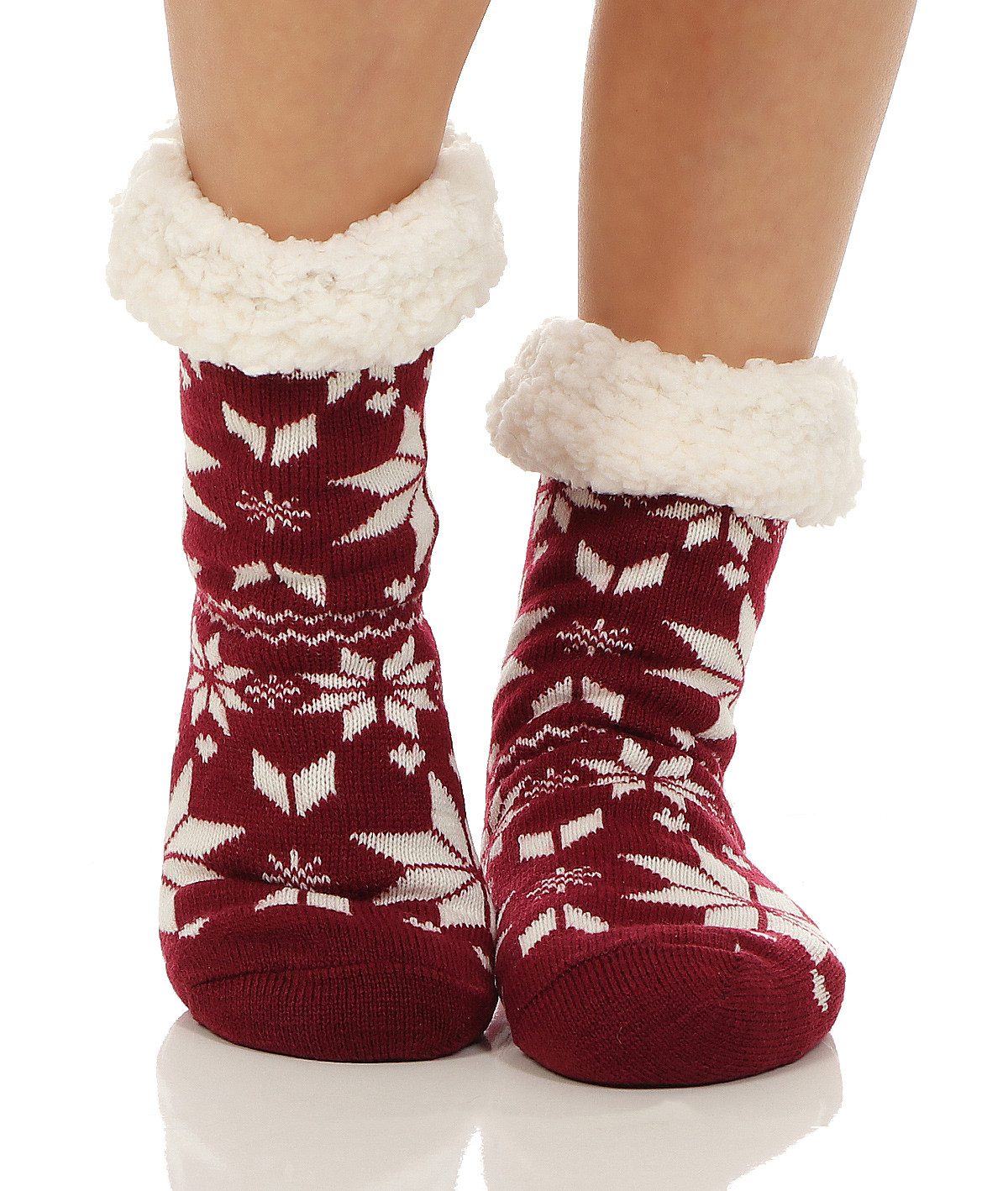 simaranda Haussocken Damen Hütten Hausschuhe CL 82 Bordo günstig online kaufen