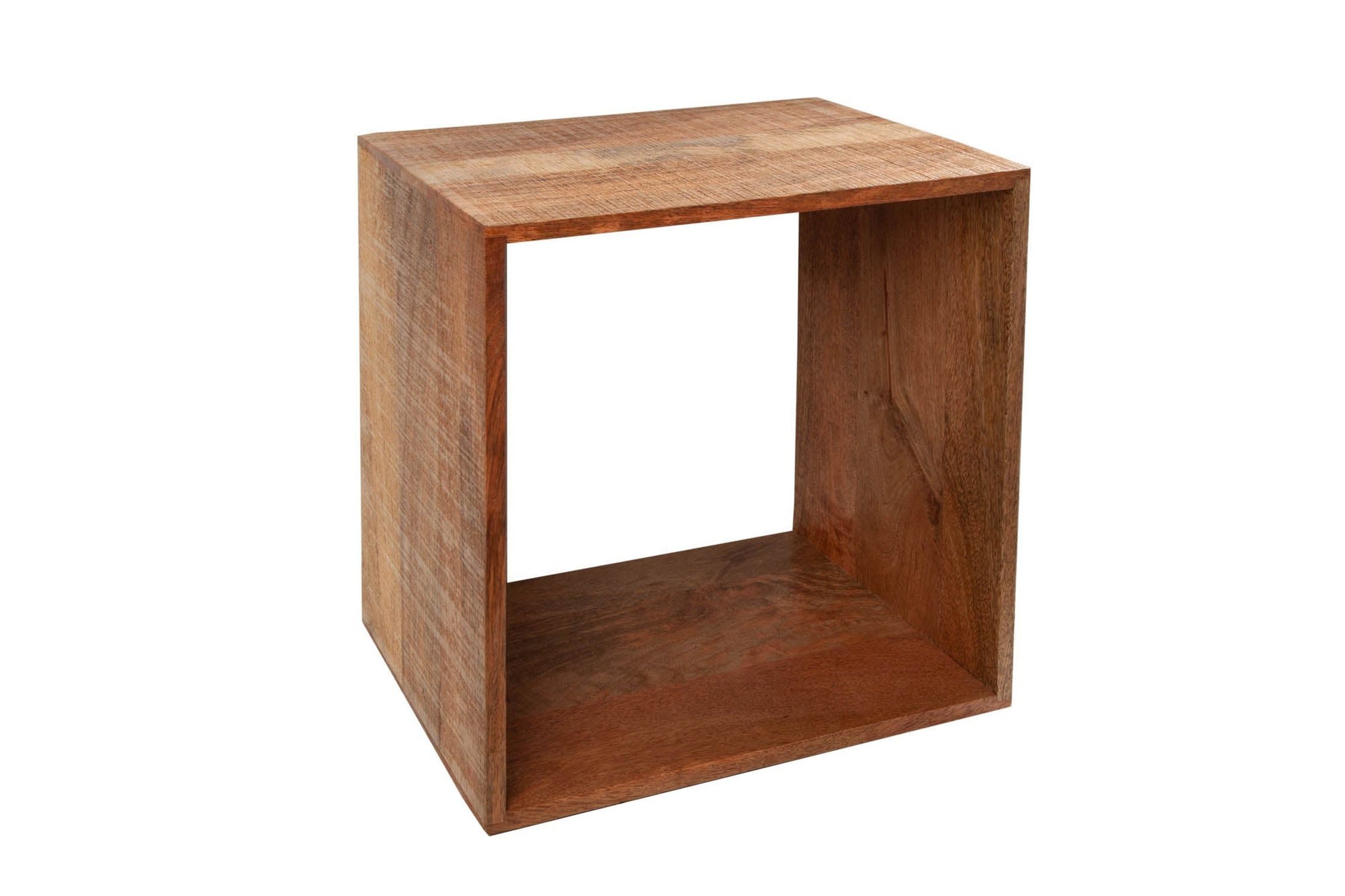 Licht-Erlebnisse Beistelltisch MAKASSAR, aus Mango Holz in Natur 43 x 33 x 43 cm (LxBxH)