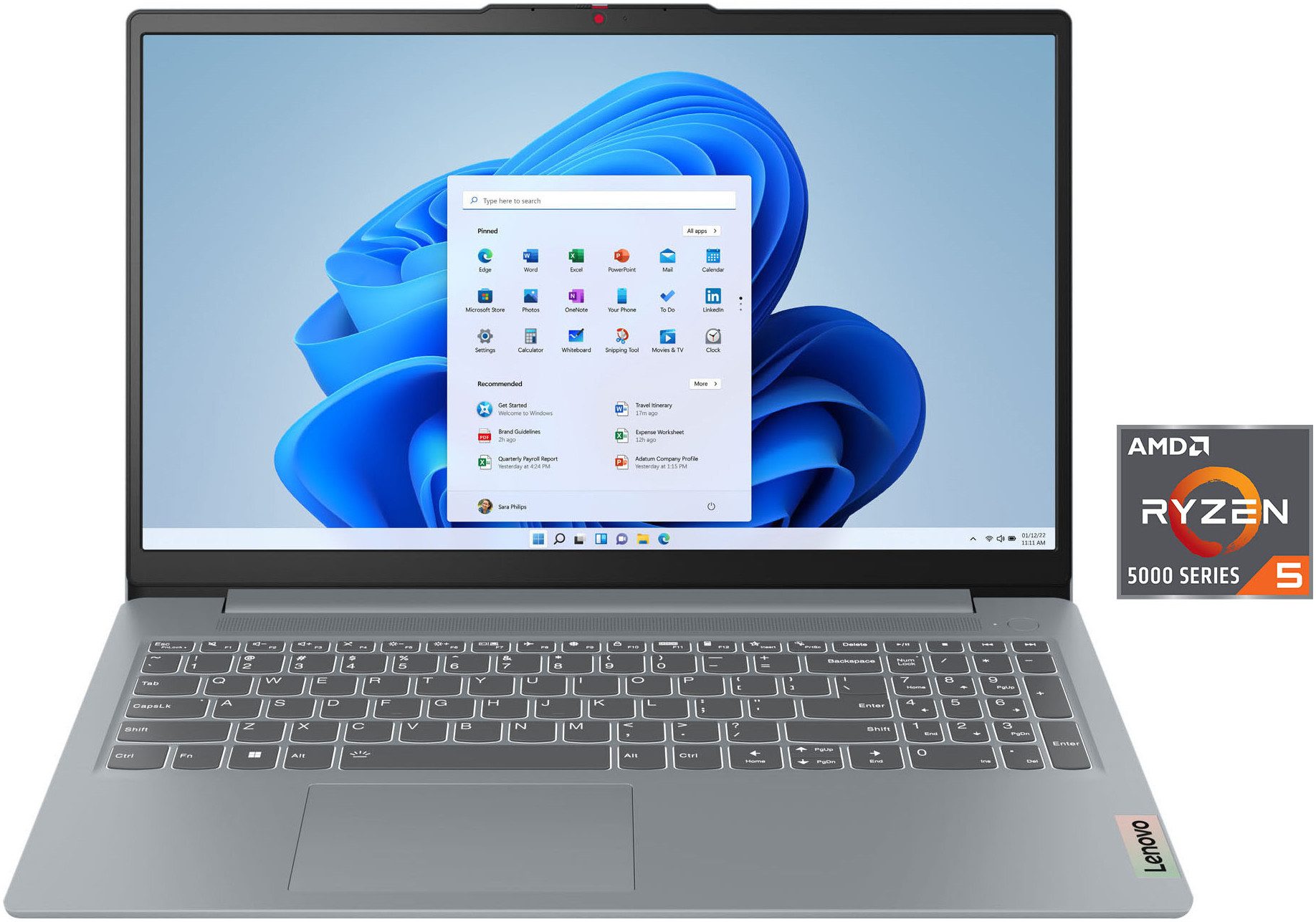 Lenovo IdeaPad Slim 3 15ABR8 Notebook (35,6 cm/15,6 Zoll, AMD Ryzen 5 5625U, Radeon Graphics, 8 GB, 512 GB SSD)