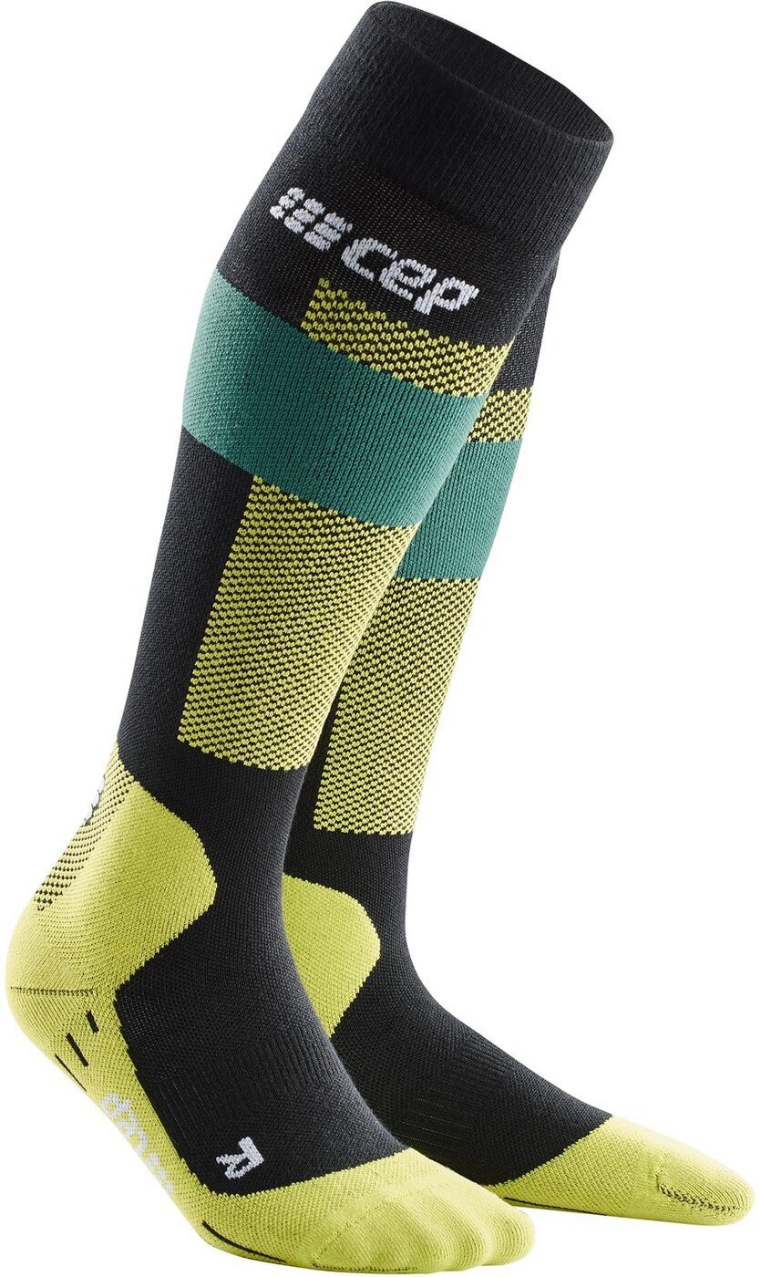 Skisocken CEP merino socks, skiing, tall, v2, GREEN