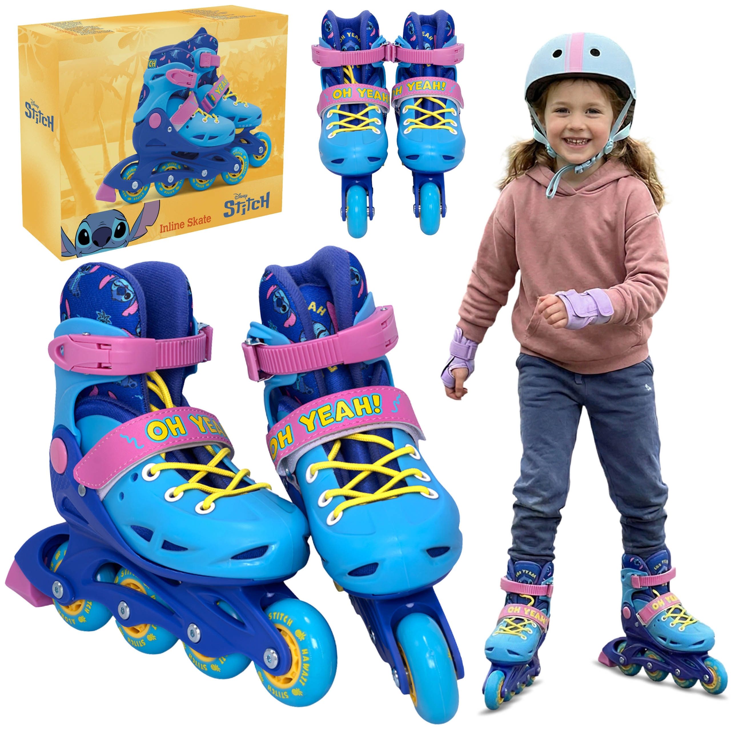Stitch Rollschuhe Stitch Rollschuhe für Mädchen, blau-rosa, verstellbar