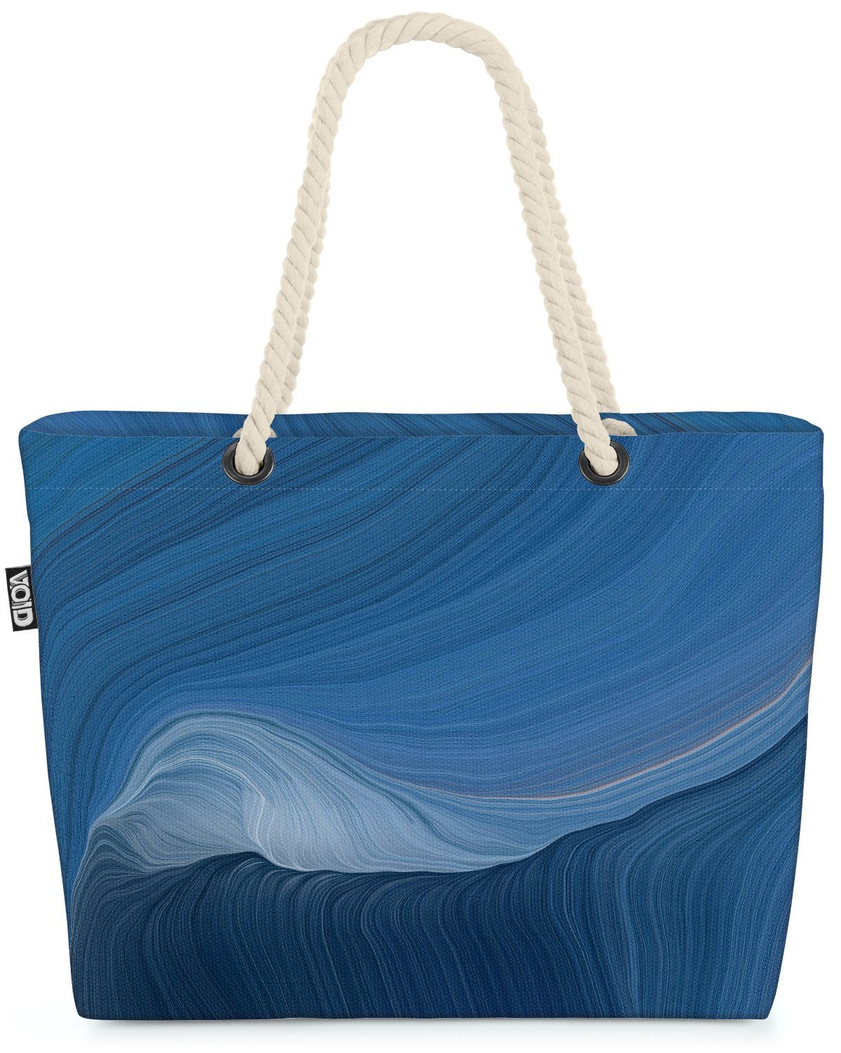 VOID Strandtasche (1-tlg), Wellen Blau Muster Grafik abstrakt blau licht welle kunst farbe digit