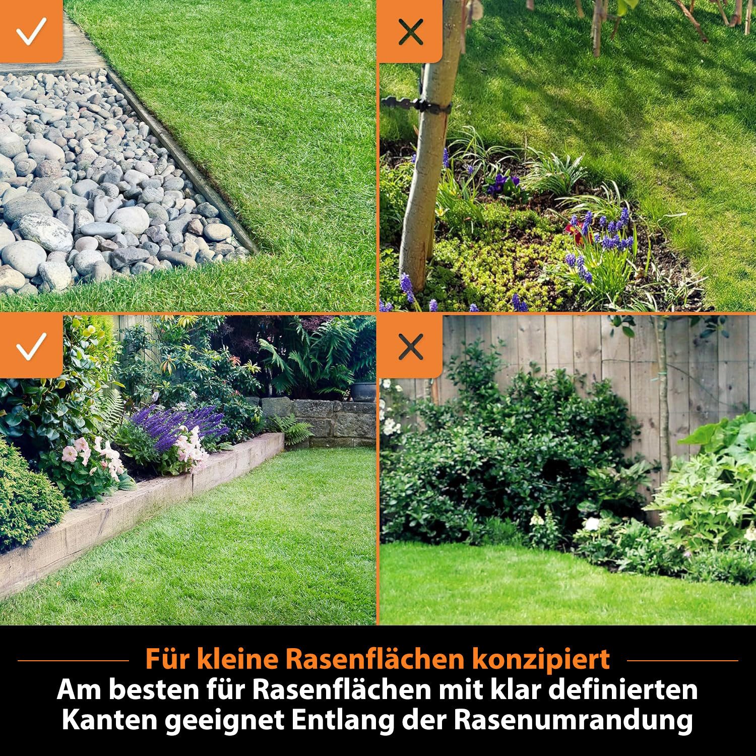 Lawnmaster OcuMow® robotic lawnmower with 24V MAX cordless operation, for lawns up to 300 m², 10-inch grass trimmer combo set, automatic obstacle avoidance