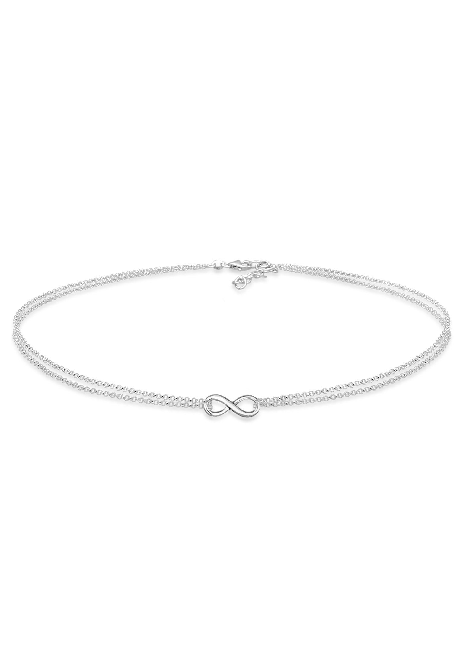 Valentinstagsgeschenk Elli Choker Choker Erbskette Infinity Unendlichkeit 925 Silber, silberfarben