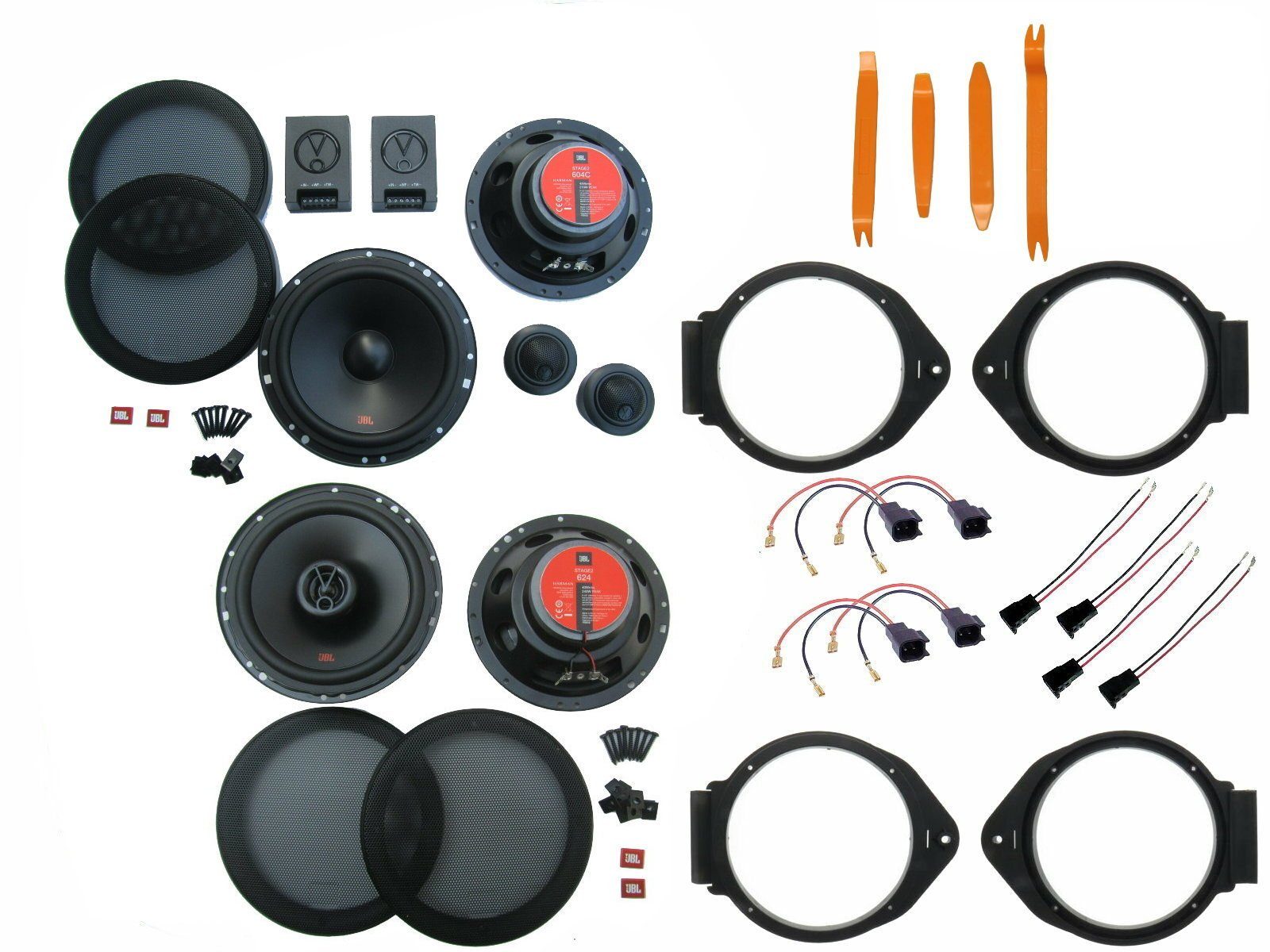 DSX JBL Set Tür vorne hinten für Opel Astra K Bj 15-21 Bügel 510 W Auto-Lautsprecher (85 W)