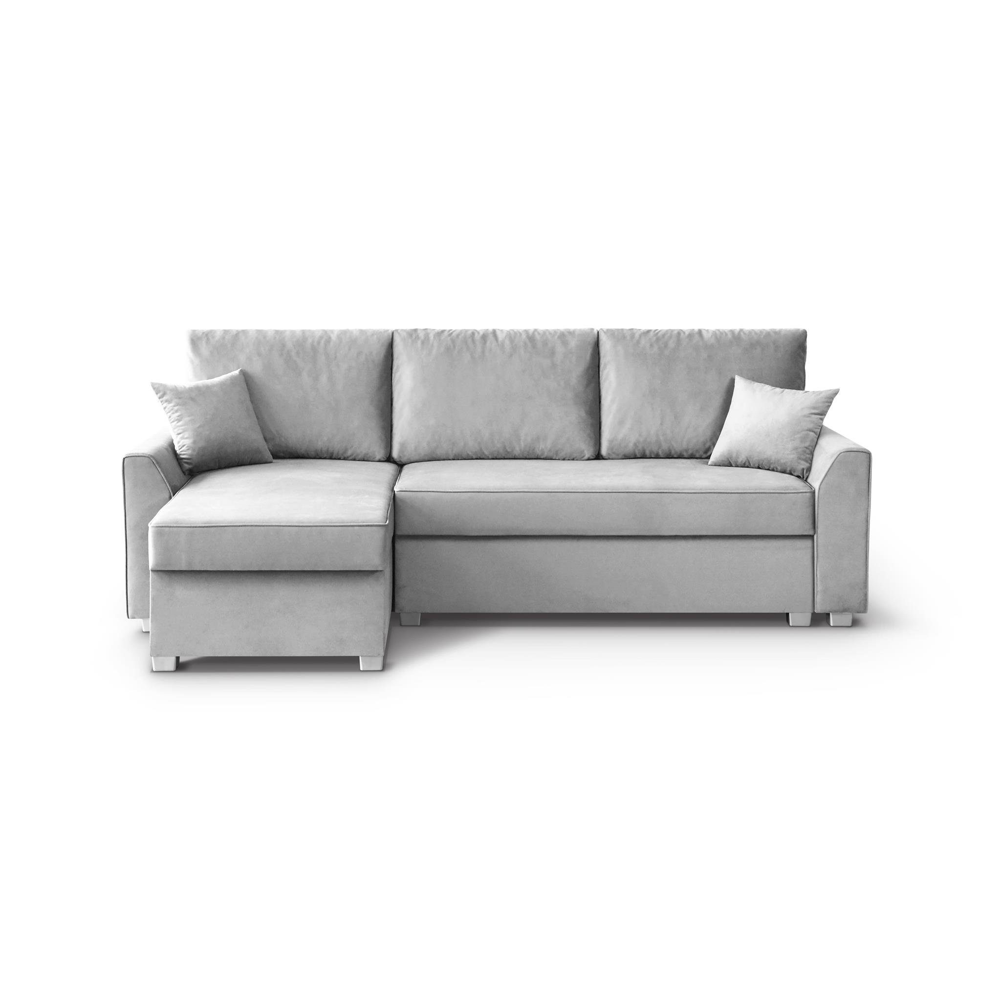 velours, Ecksofa, Toretto, 33) Kunststoffbeine, (manila Polsterecke Beautysofa inklusive mane, Bonnell-Federn Eckcouch universelle Bettkasten, aus Gelb L-Form