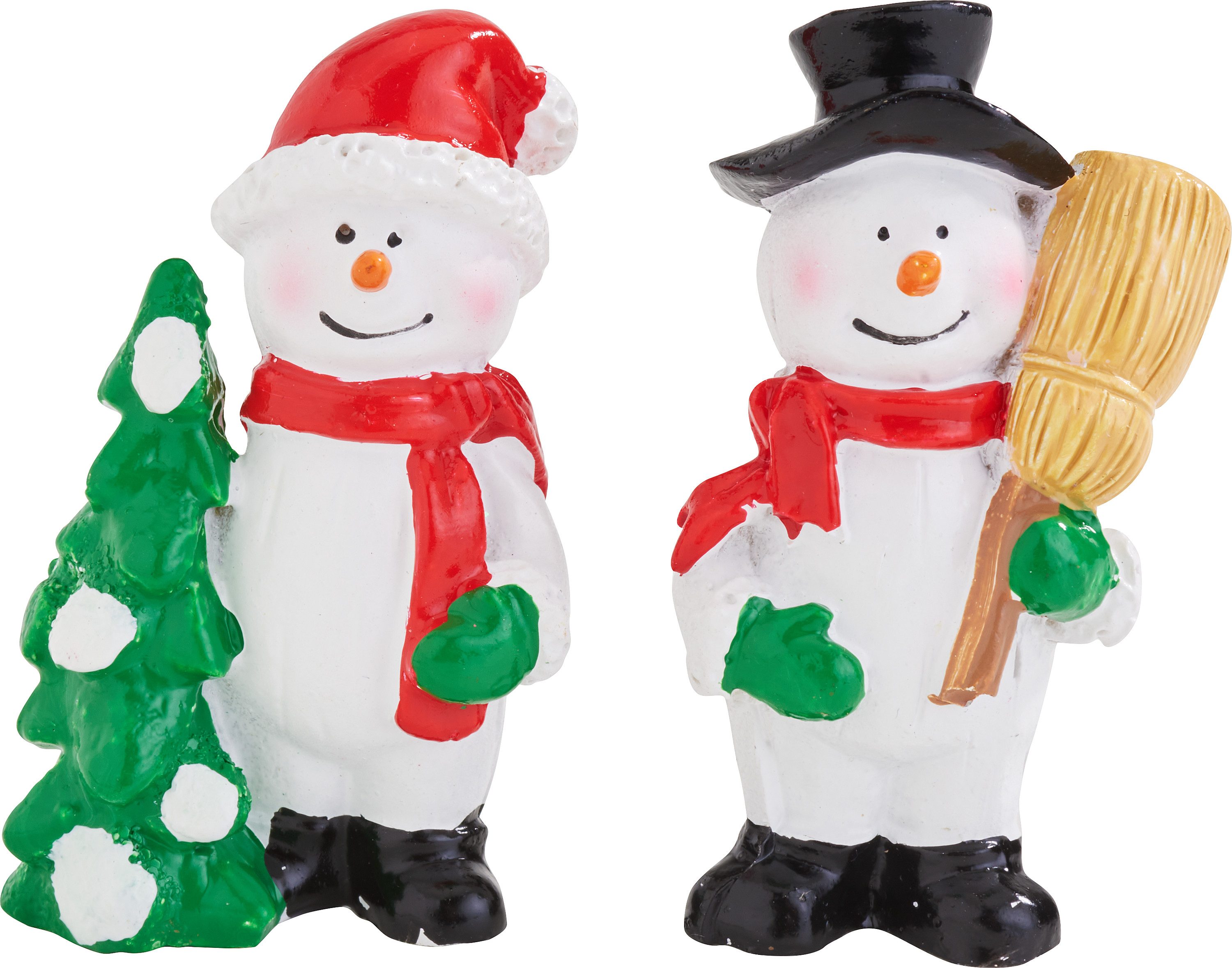 VBS Dekofigur Miniatur Schneemänner "Klaus & Kristall", 2 Stück