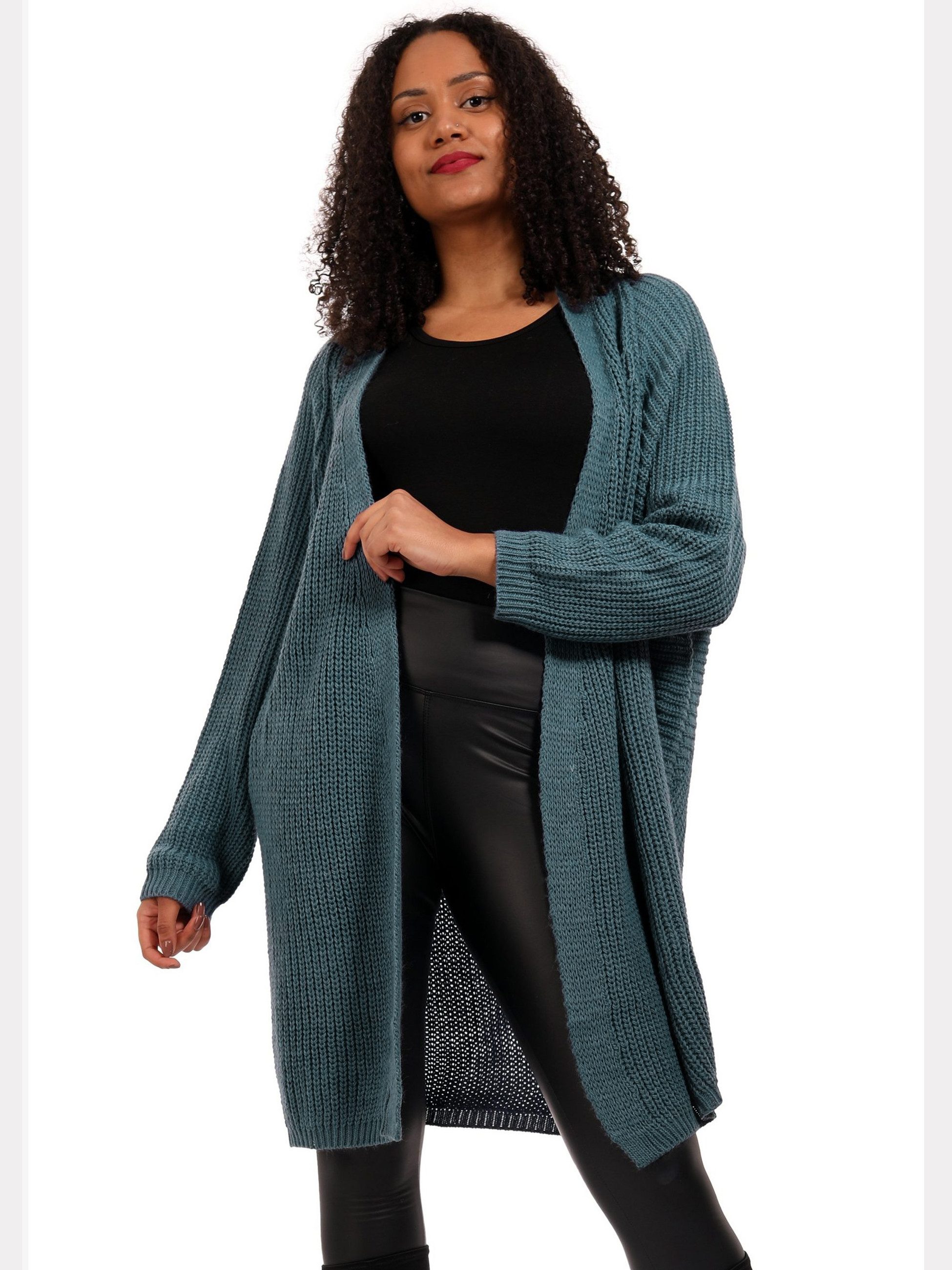 YC Fashion & Style Cardigan Grobstrick-Cardigan im Oversize-Look – One Size (36–52) (1-tlg) in Unifarbe