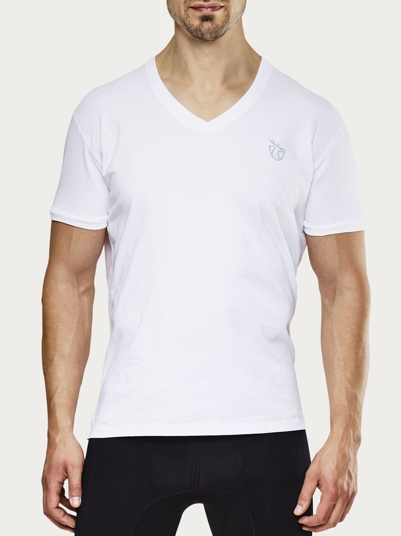 Strammer Max Performance® Logo mit Weiß Basic T-Shirt