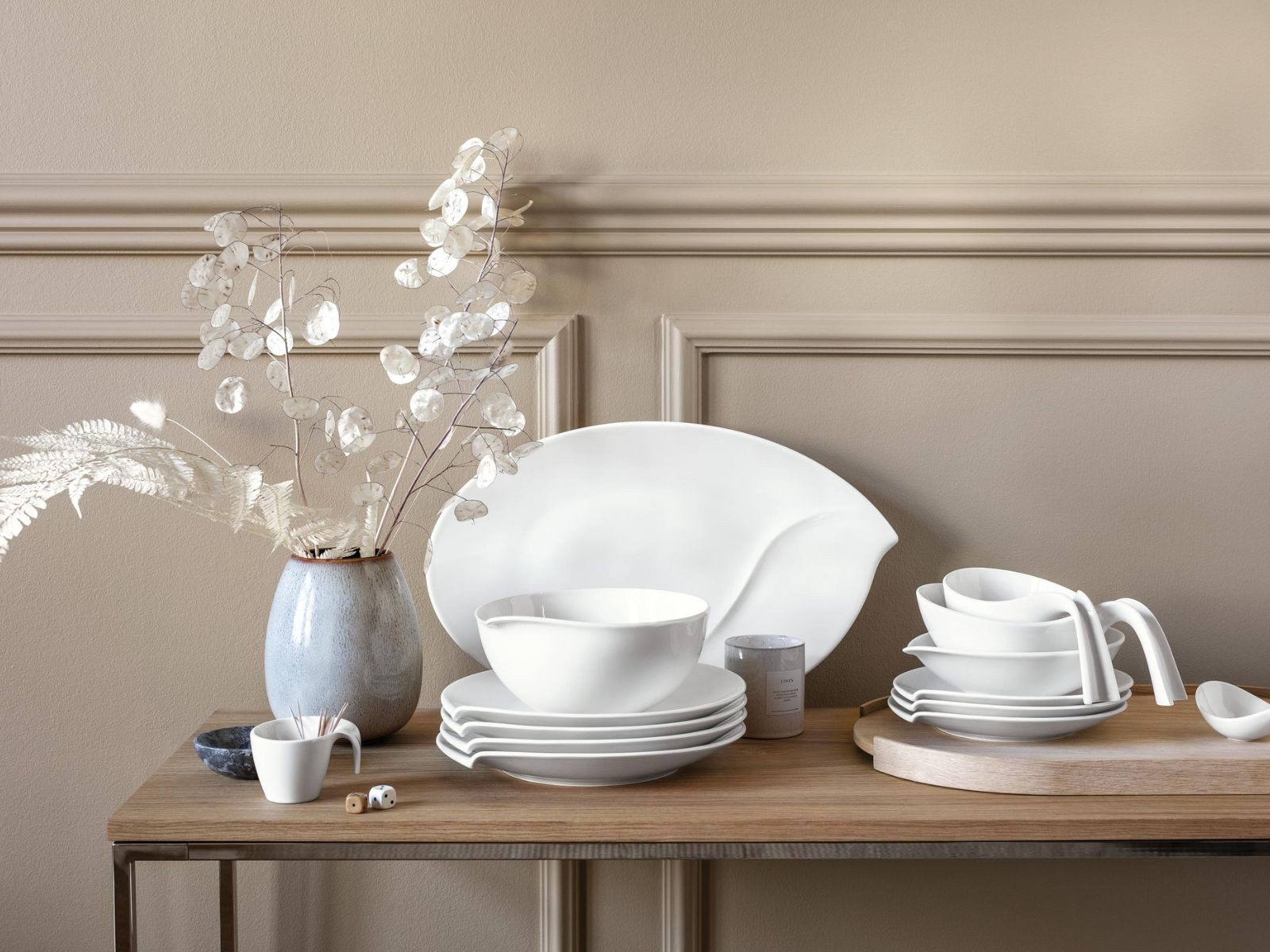 Villeroy & Boch Geschirr-Set Flow Suppenschale/Müslibowl 0,3 l Set6, Premium Porcelain