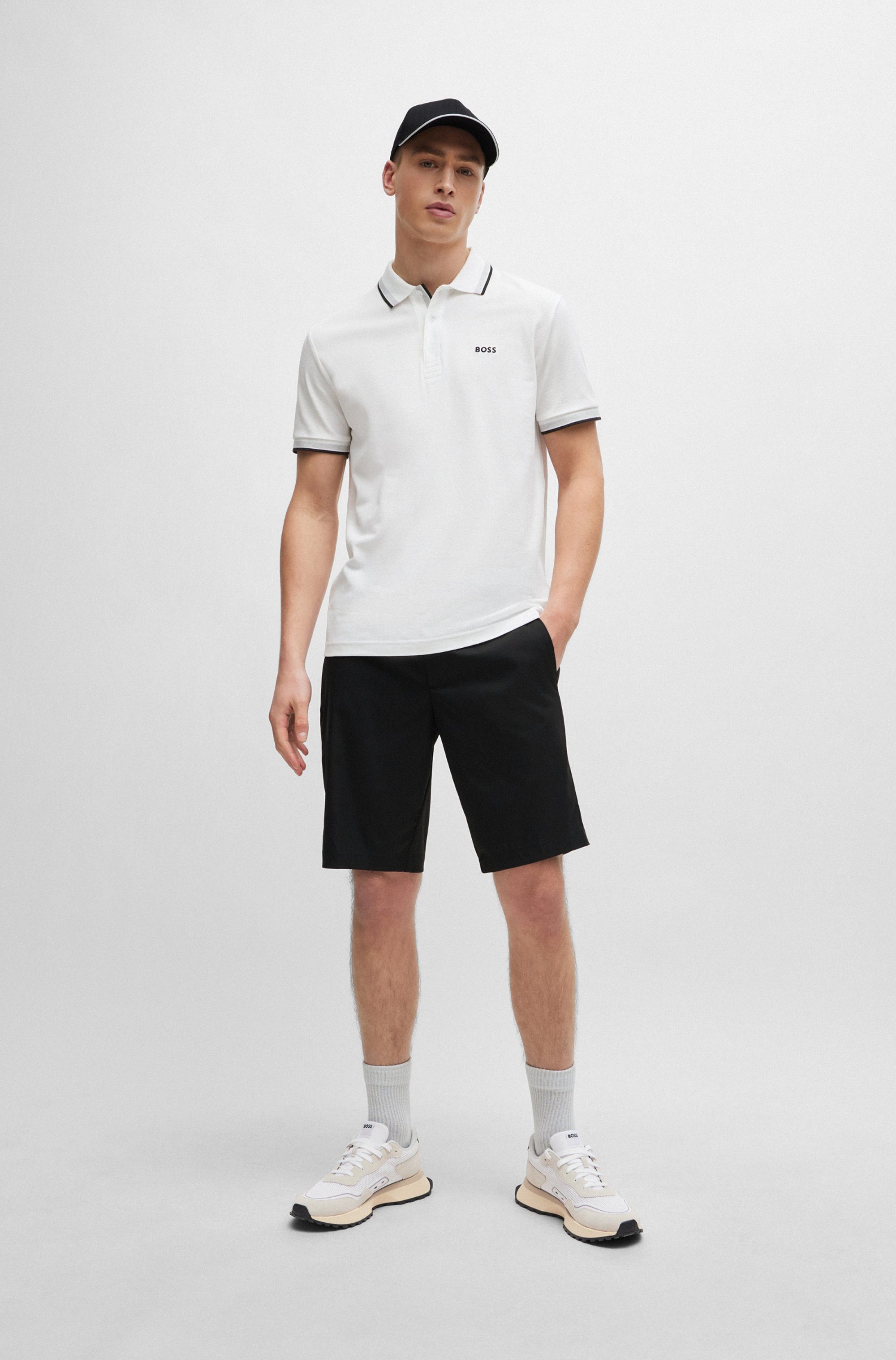 BOSS GREEN Poloshirt Paddy Regular Fit atmungsaktive Piqué-Webstruktur, Flachstrickkragen, gerader Schnitt – Bild 4 von 5