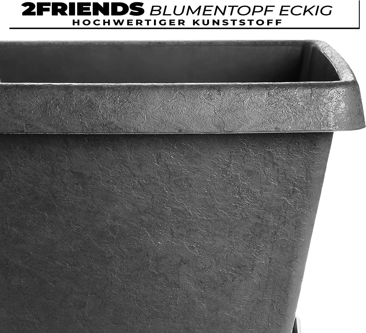 Sous-pot Centi Anthracite 44 Cm - Pour Pots De 50 Cm - Résistant Au Gel Et Intempéries