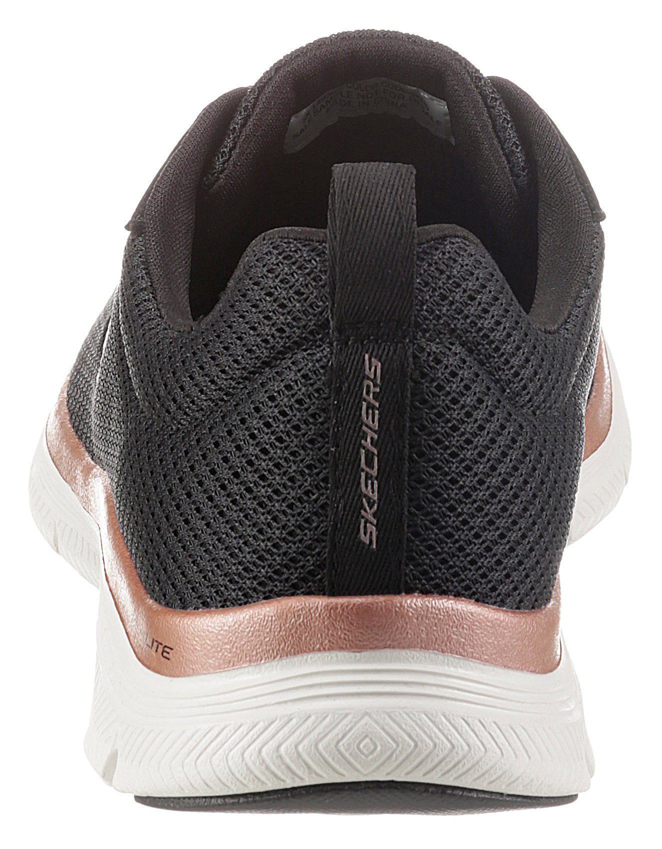 Skechers FLEX APPEAL 4.0 mit BRILLINAT Ausstattung VIEW Sneaker Air-Cooled schwarz-rosé Memory Foam
