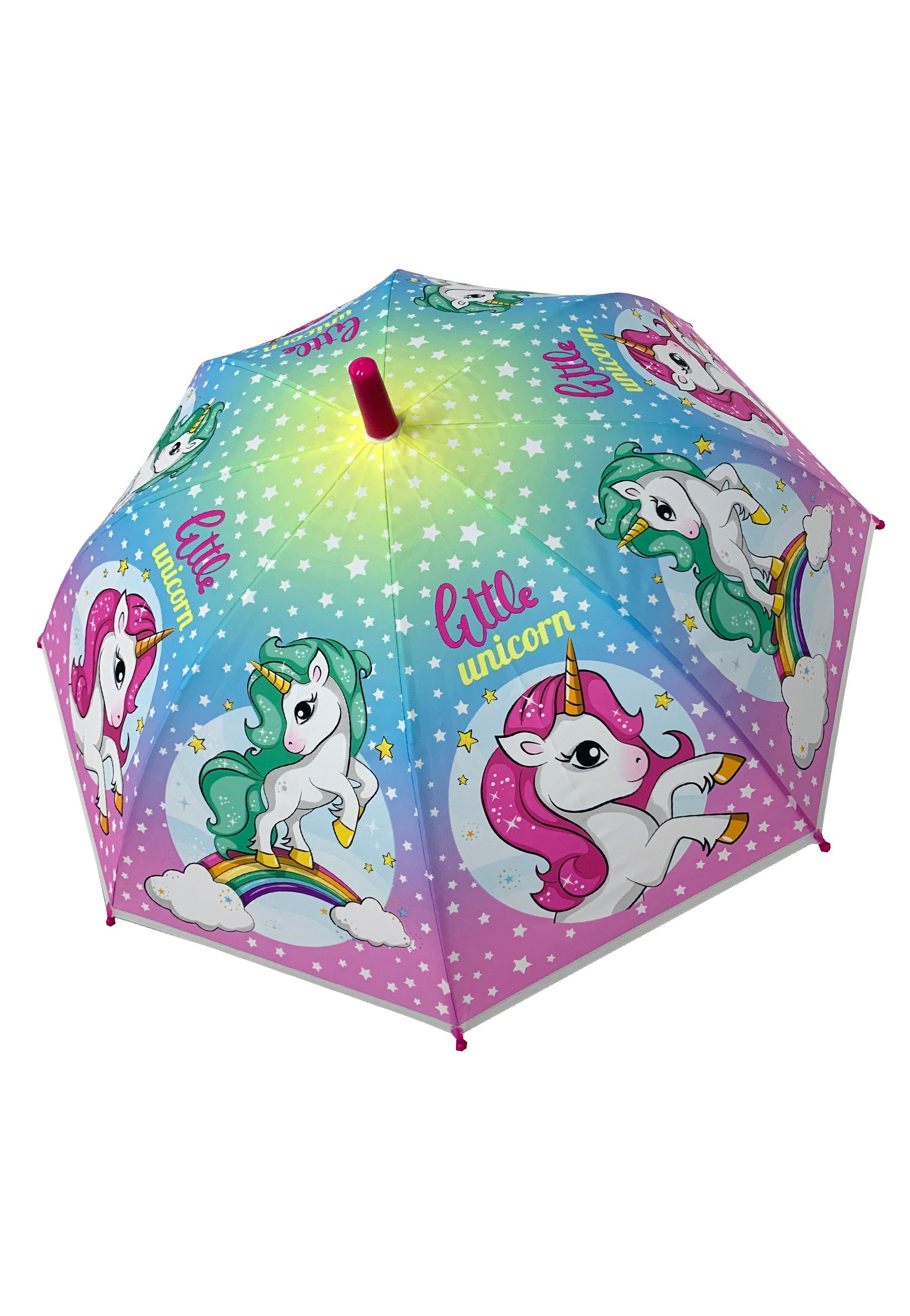 einhorn Kinder Kuppelschirm Stockregenschirm Regenschirm Mädchen Stock-Schirm