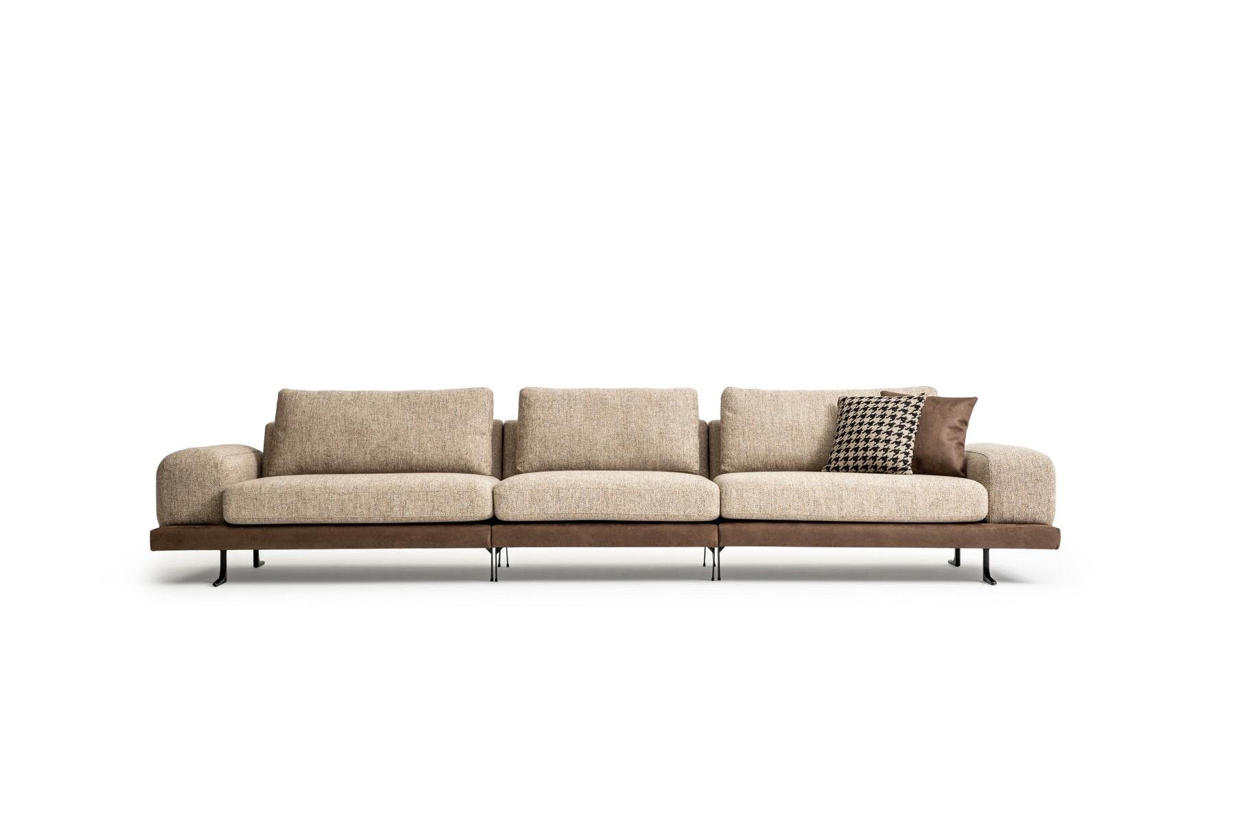 JVmoebel Big-Sofa Beiger Fünfsitzer Sofa Textil Sitzmöbel Made Polstersofas 3 in Wohnzimmer, Europe Teile