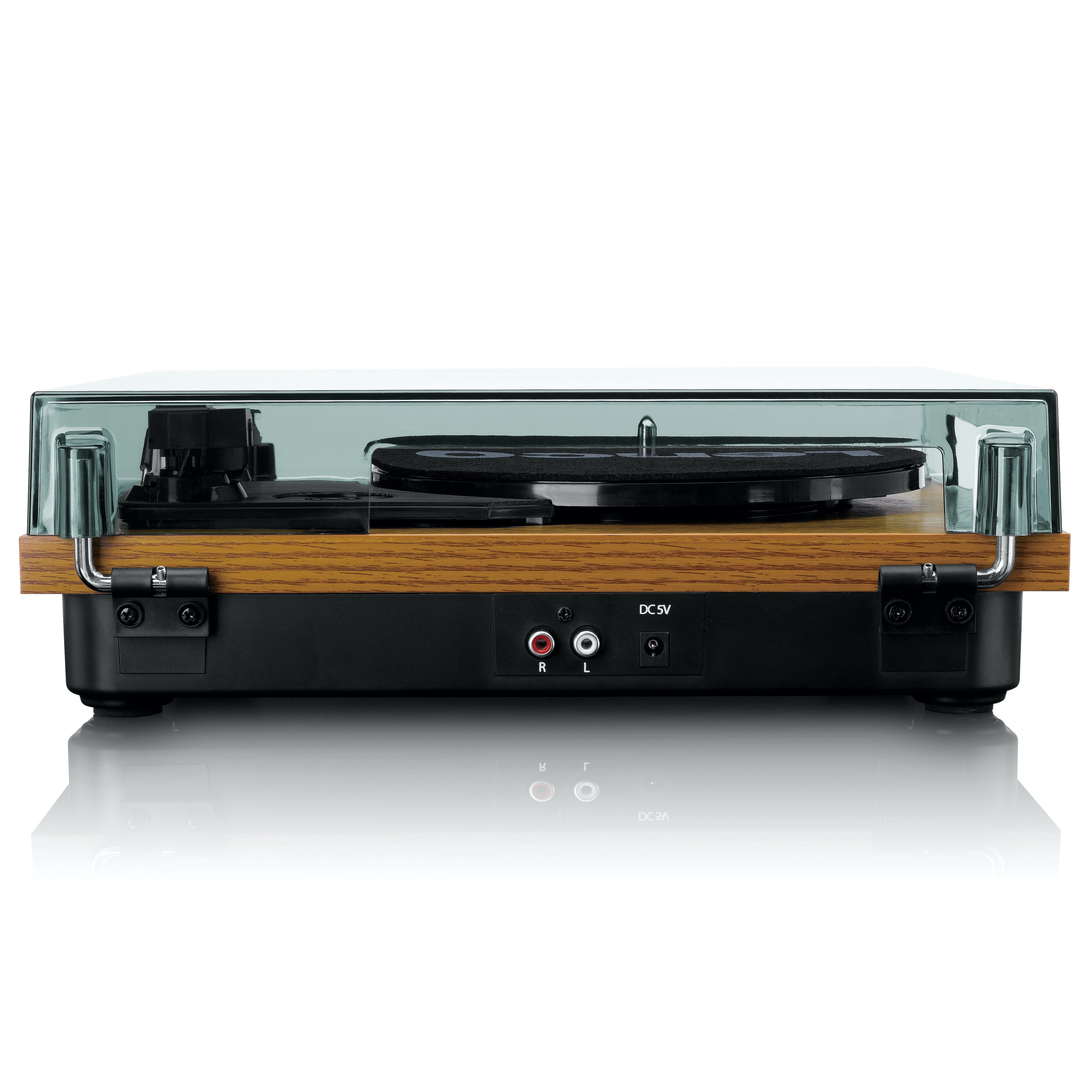 Lenco LS-10WD Plattenspieler (Riemenantrieb, Vinyl, 33 45 U/min, RCA Lautsprecher, Kopfhöreranschluss im Holzdesign)