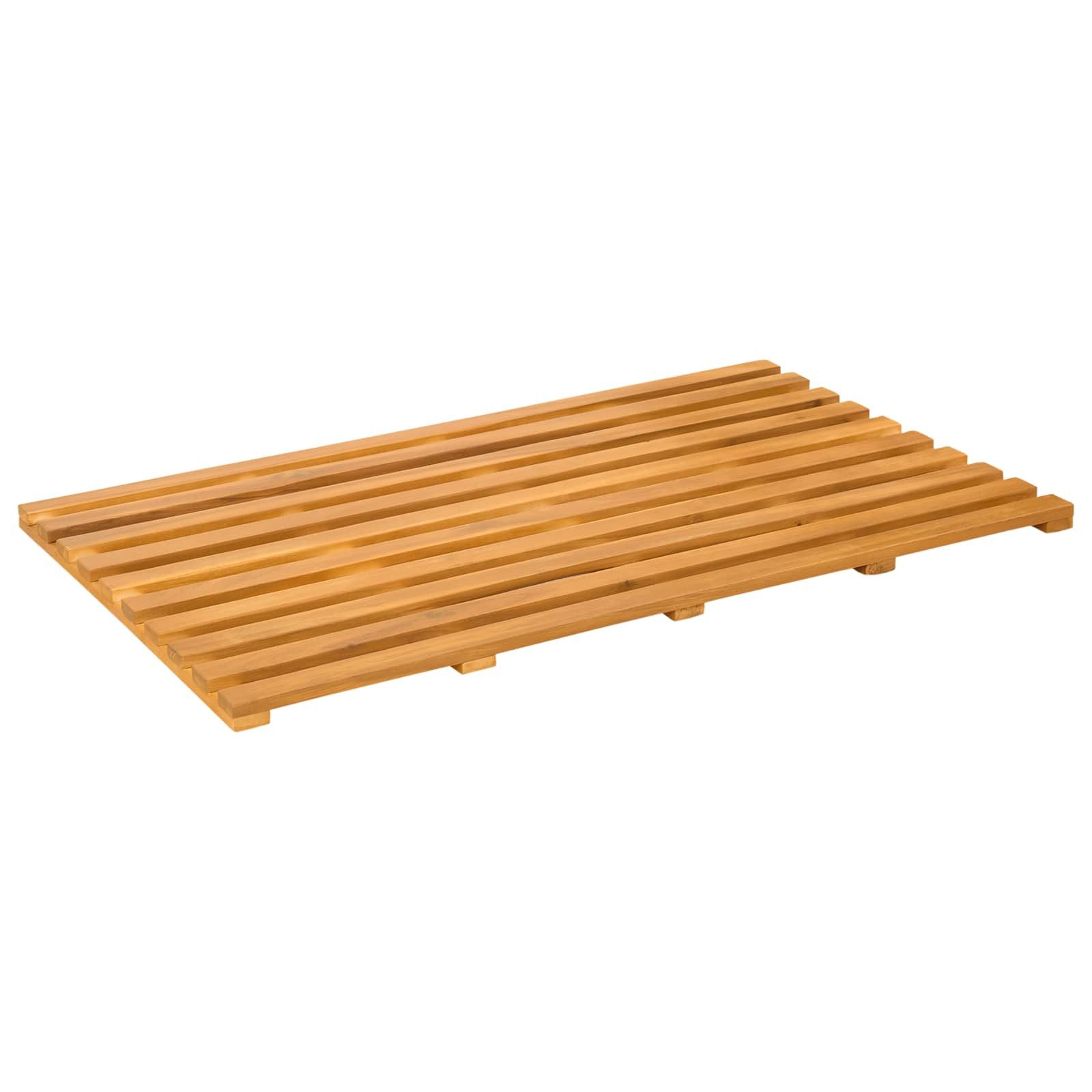 vidaXL Badematte 80 x 48 x 2,5 cm Badematte Holz 80x48 cm rutschfest geölt für Badezimm, Höhe 0 mm, Holz