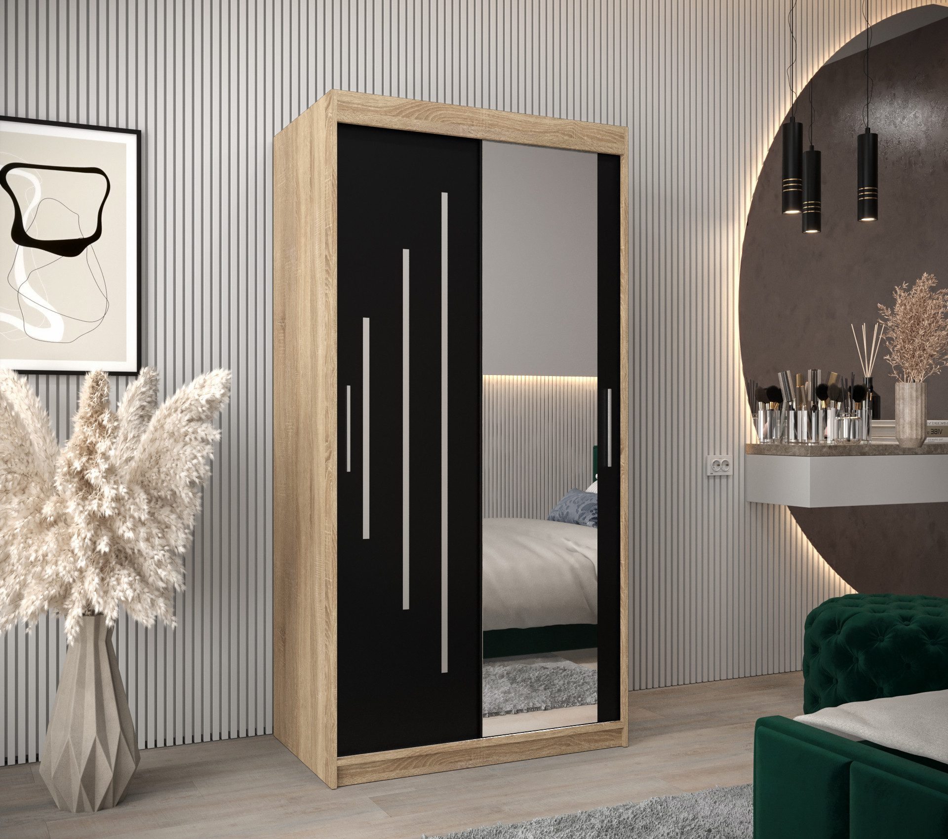 MOEBLO Schiebetürenschrank MALTESE 2 (mit Spiegel, mit/ ohne Schubladen, Sc günstig online kaufen