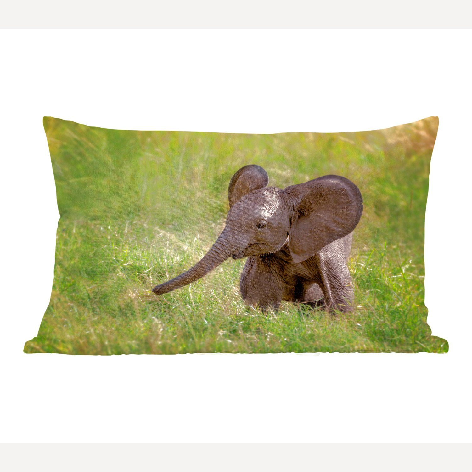 MuchoWow Dekokissen Elefant - Dekokissen Füllung, Baby Zierkissen, - mit Dekoration, Schlafzimmer Wohzimmer Kalb