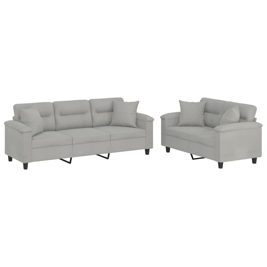 vidaXL Sofa 2-tlg. Sofagarnitur mit Kissen günstig online kaufen