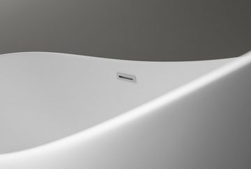 Bernstein Badewanne SOPHIE, (modernes Design / Acrylwanne / Sanitäracryl / hochgezogener Rückenteil), freistehende Wanne / Weiß Glänzend / 190 cm x 80 cm / Acryl / Oval
