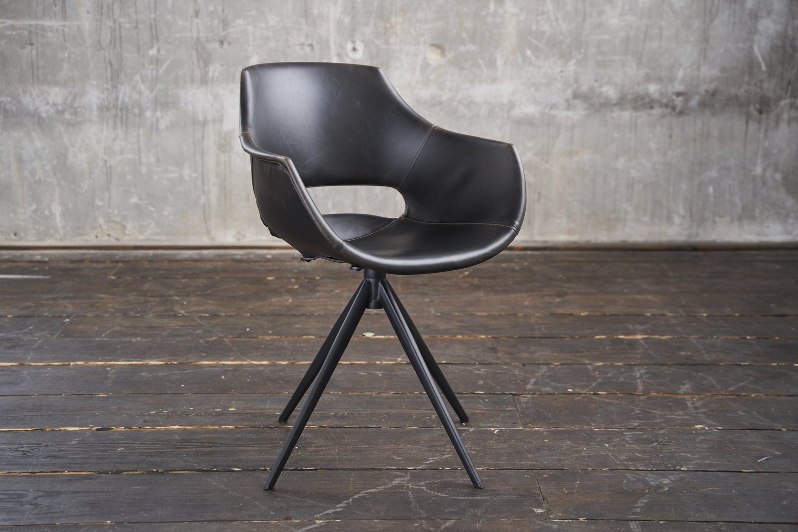 KAWOLA Esszimmerstuhl ZAJA, Stuhl Kunstleder drehbar versch. Farben schwarz | Stühle
