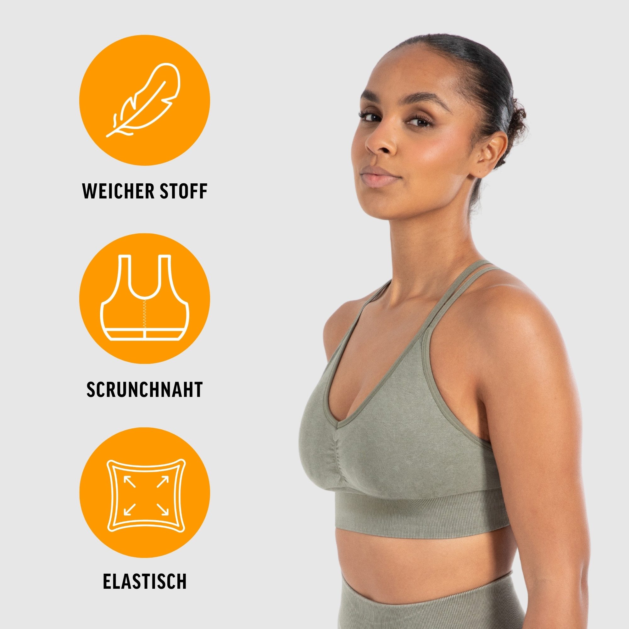 Smilodox Sport-BH Batik Acid Cross, Sport Bra mit V-Ausschnitt, Fester Halt Seamless Crop Top ohne Bügel Atmungsaktiv Bustier Sport Yoga Bra