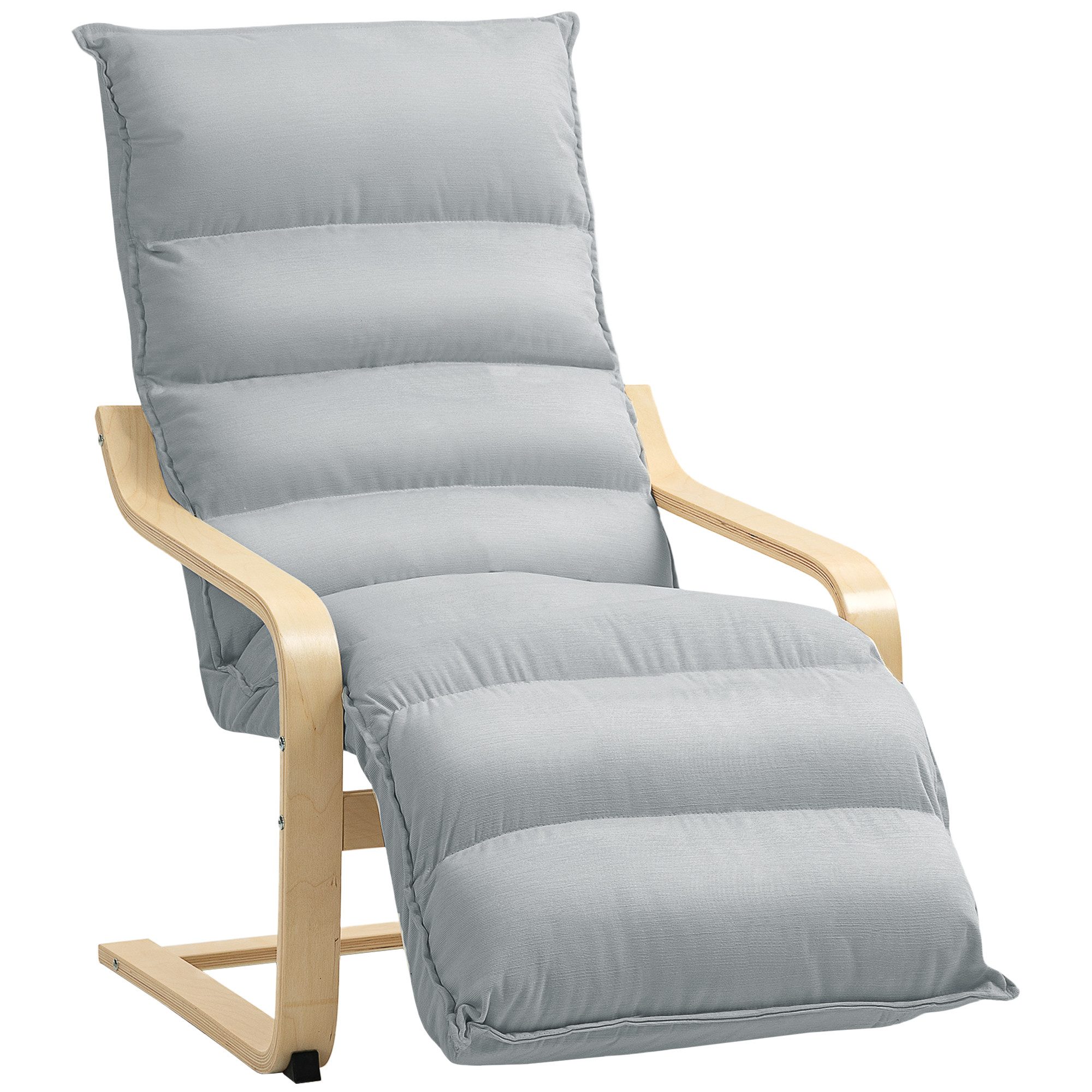 HOMCOM Relaxsessel Lounge-Sessel aus Birkenholz (gepolsterter günstig online kaufen