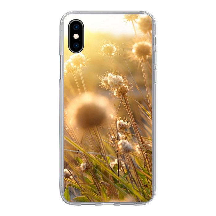MuchoWow Handyhülle Pflanzen - Natur - Blumen - Sonne - Horizont Handyhülle Apple iPhone Xs Max Smartphone-Bumper Print Handy