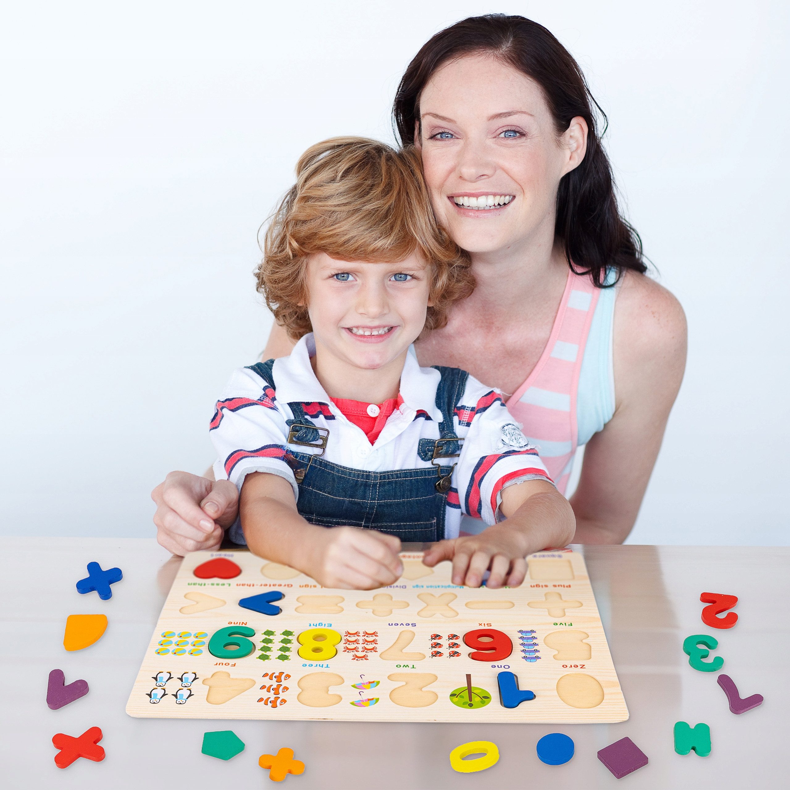 kinderplay Puzzle Holz Lernpuzzle Zahlen Englisch – Spielspaß für Kinder – Pädagogisch, Puzzleteile