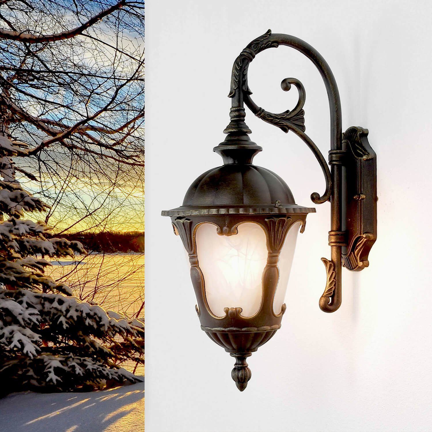 Licht-Erlebnisse Außen-Wandleuchte »TYBR«, LED Wandlampe außen Laterne 46  cm hoch Garten Terrasse Laterne online kaufen | OTTO
