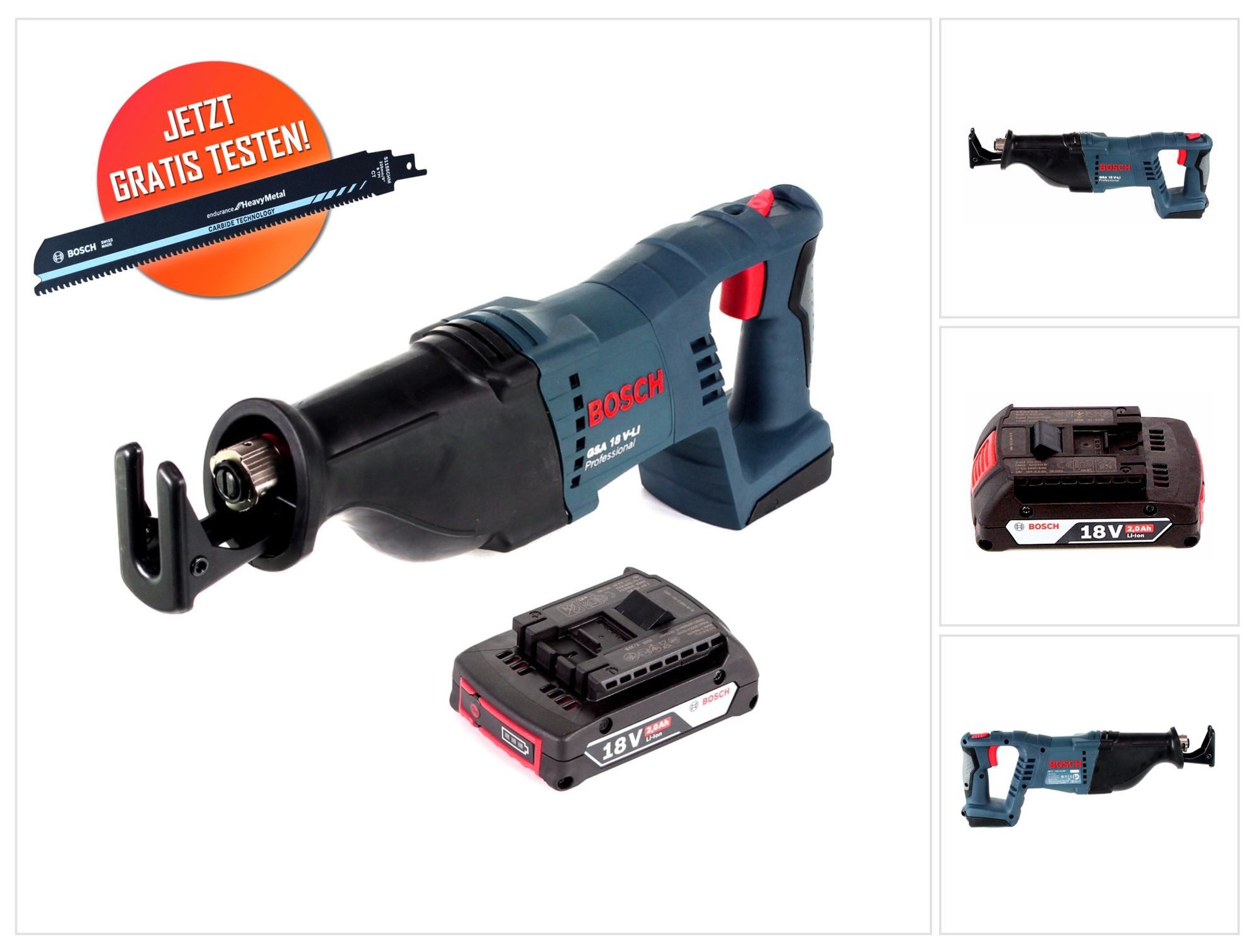Bosch Professional Benzin-Kettensäge Bosch Carbide Säbelsägeblatt Bosch GSA 18V-LI Akku Säbelsäge 18 V + 1