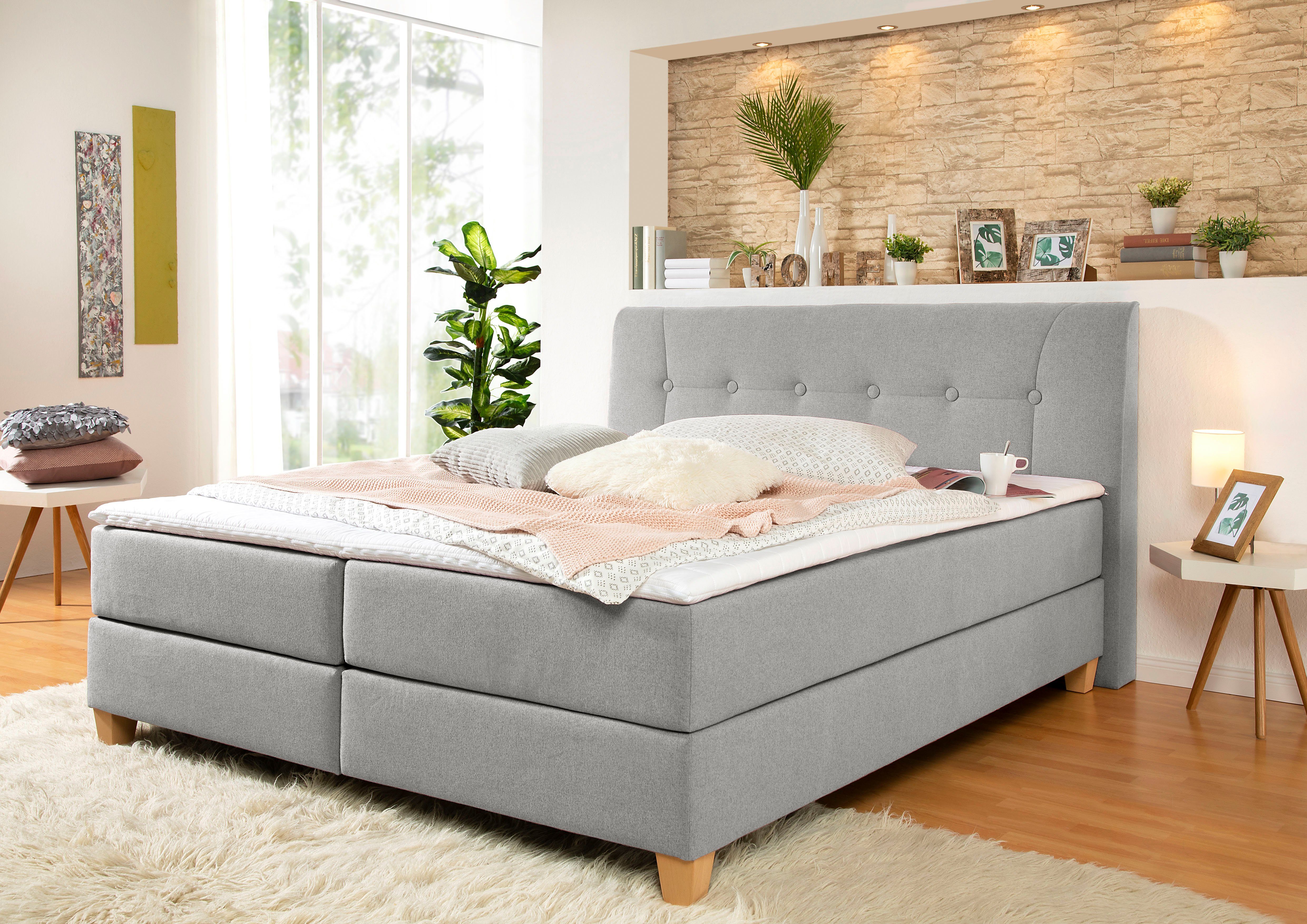 Home affaire Boxspringbett "Calloway" inkl. Topper, XXL-Ausführung, in 4 Fa günstig online kaufen