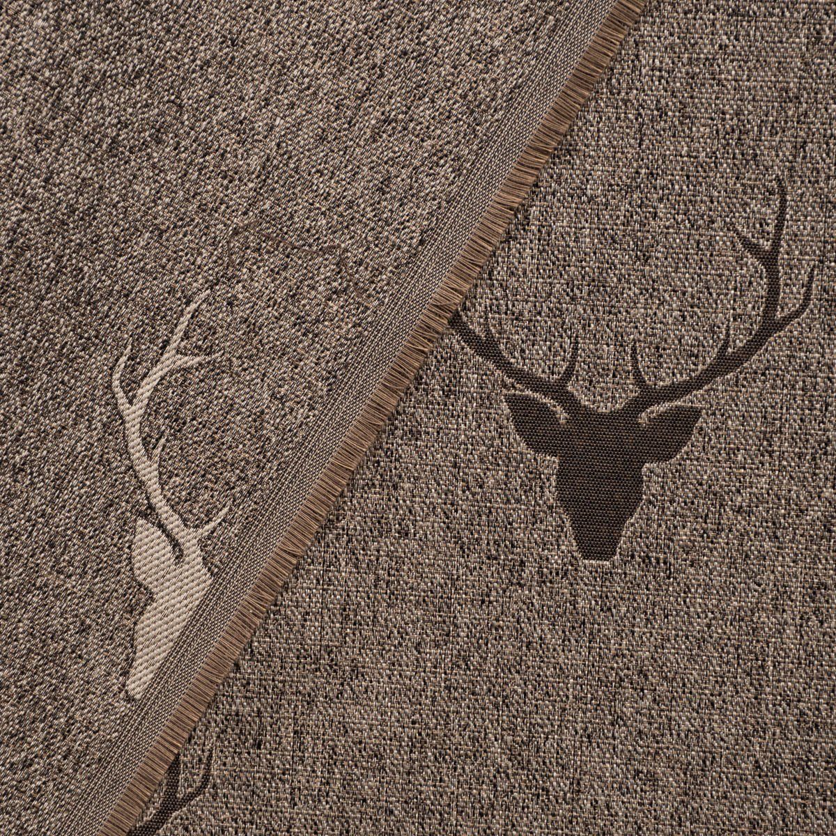 SCHÖNER LEBEN. Stoff Dekostoff Landhausstoff Wendestoff Hirschkopf Geweih b günstig online kaufen