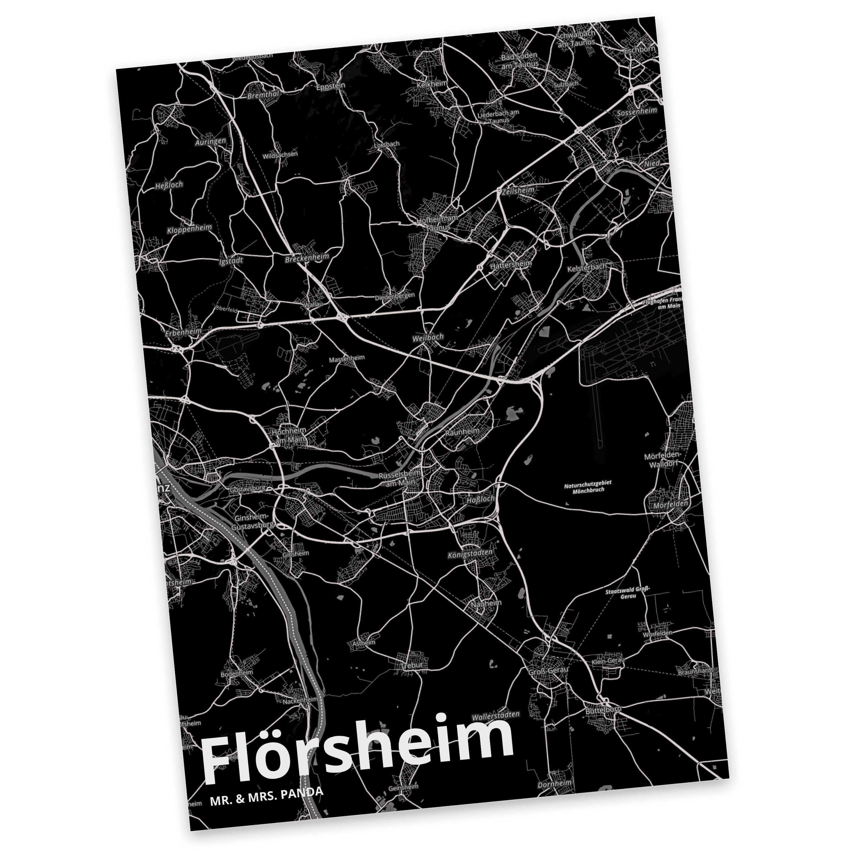 Mr. & Mrs. Panda Postkarte Flörsheim - Geschenk, Karte, Einladung, Städte, Ansichtskarte, Stadt