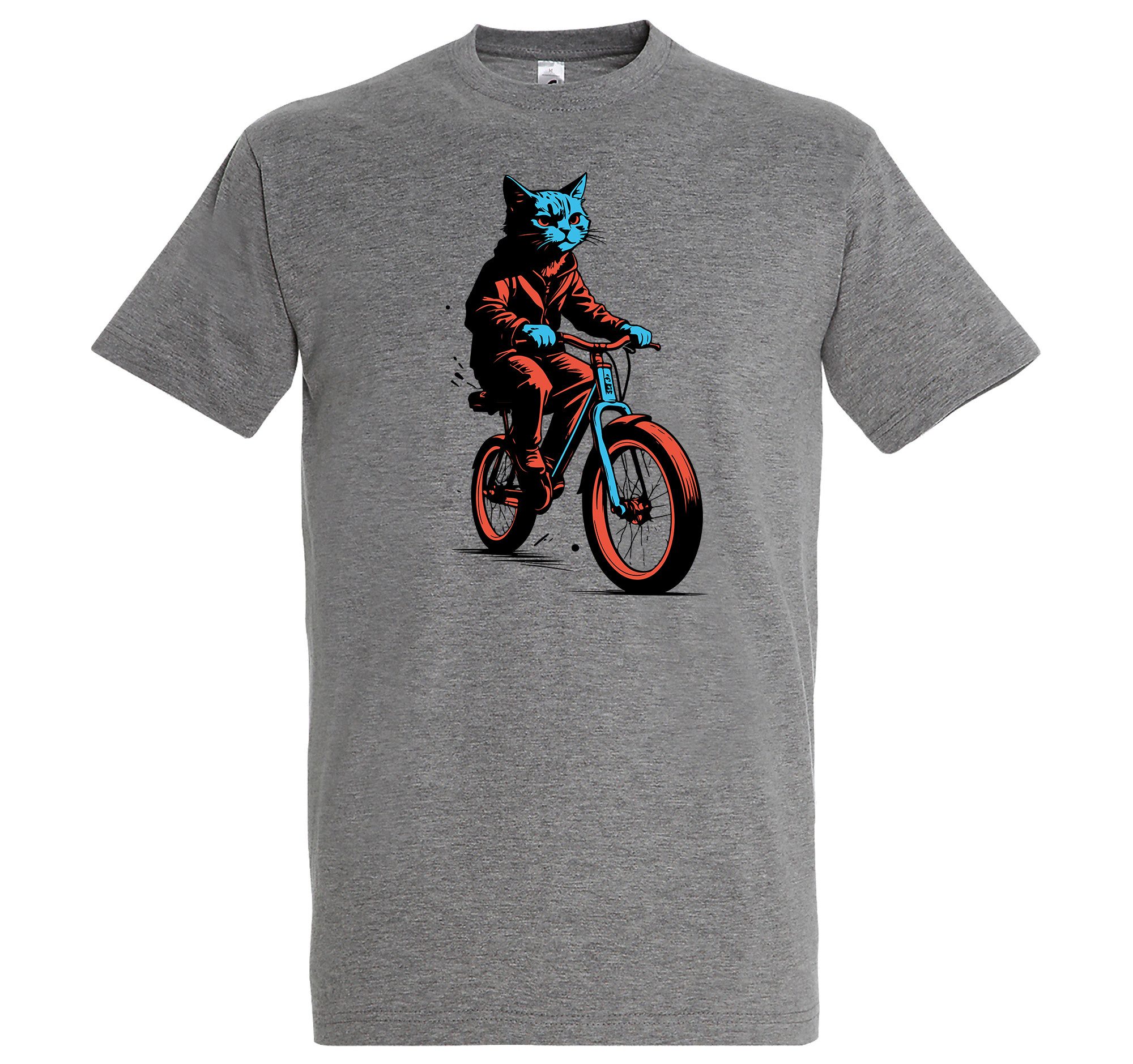 Youth Designz Print-Shirt Katze Fahrrad Herren günstig online kaufen