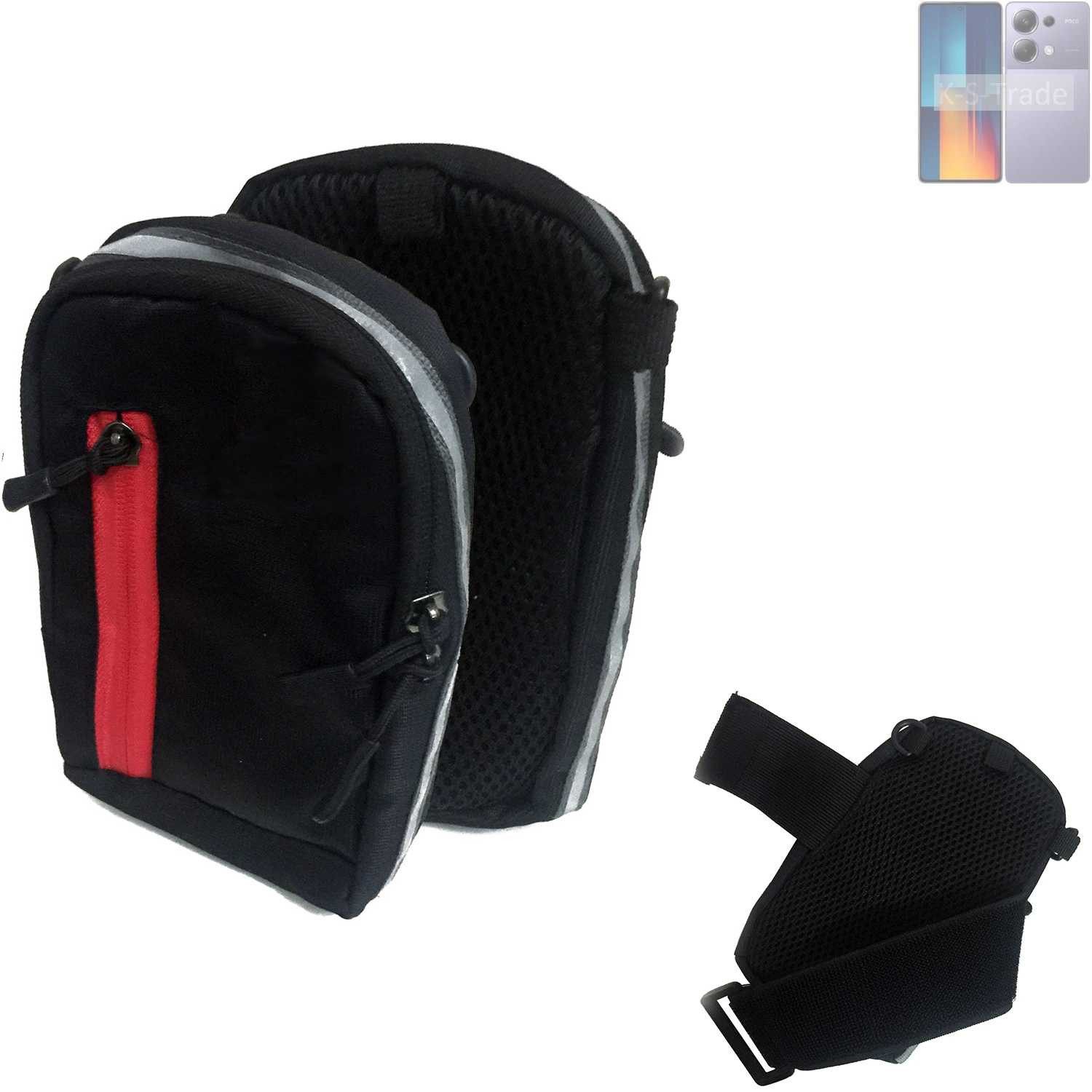 K-S-Trade Handyhülle für Xiaomi POCO M6 Pro, Outdoor Gürteltasche Holster Umhängetasche schwarz Handy Tasche