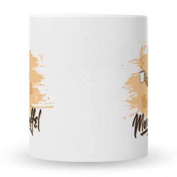 GRAVURZEILE Tasse mit Spruch - Morgenmuffel, Farbe: Weiß
