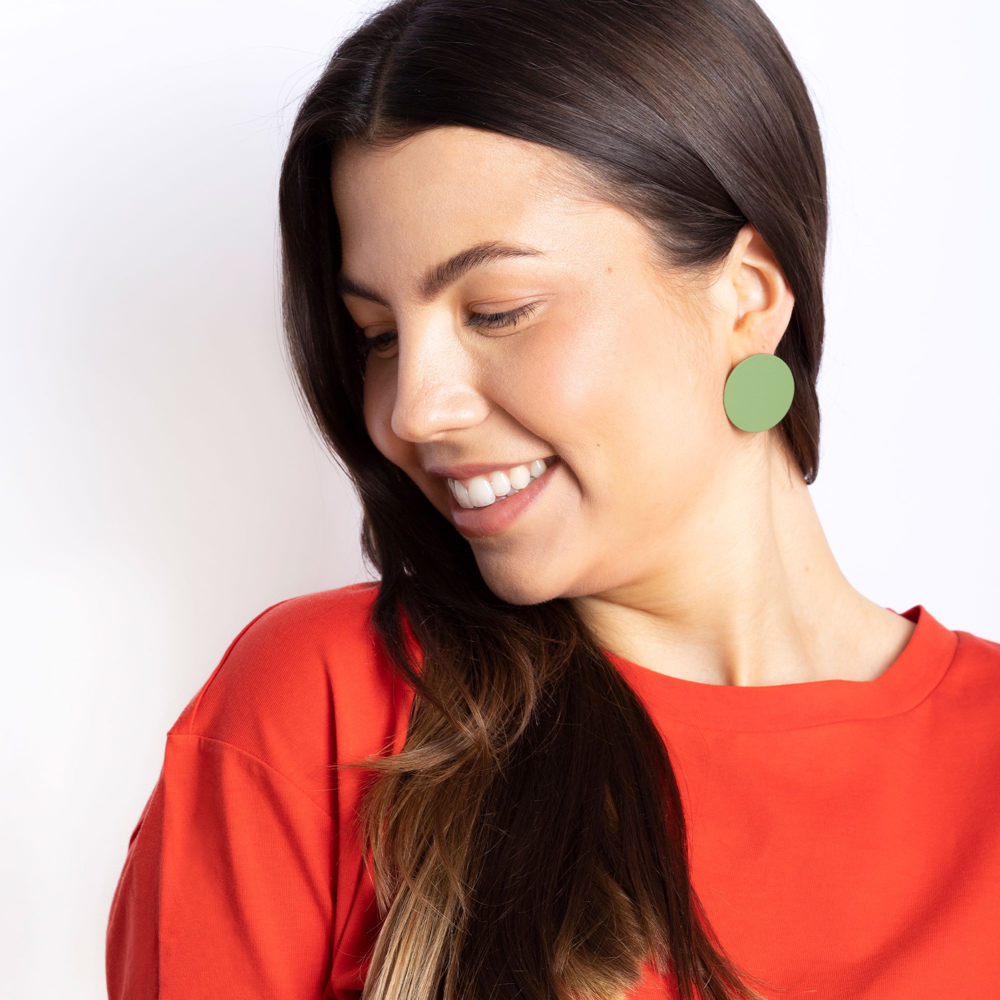 ALEXASCHA Paar Ohrstecker Runde Statement Ohrringe in schwarz, grün & grau günstig online kaufen