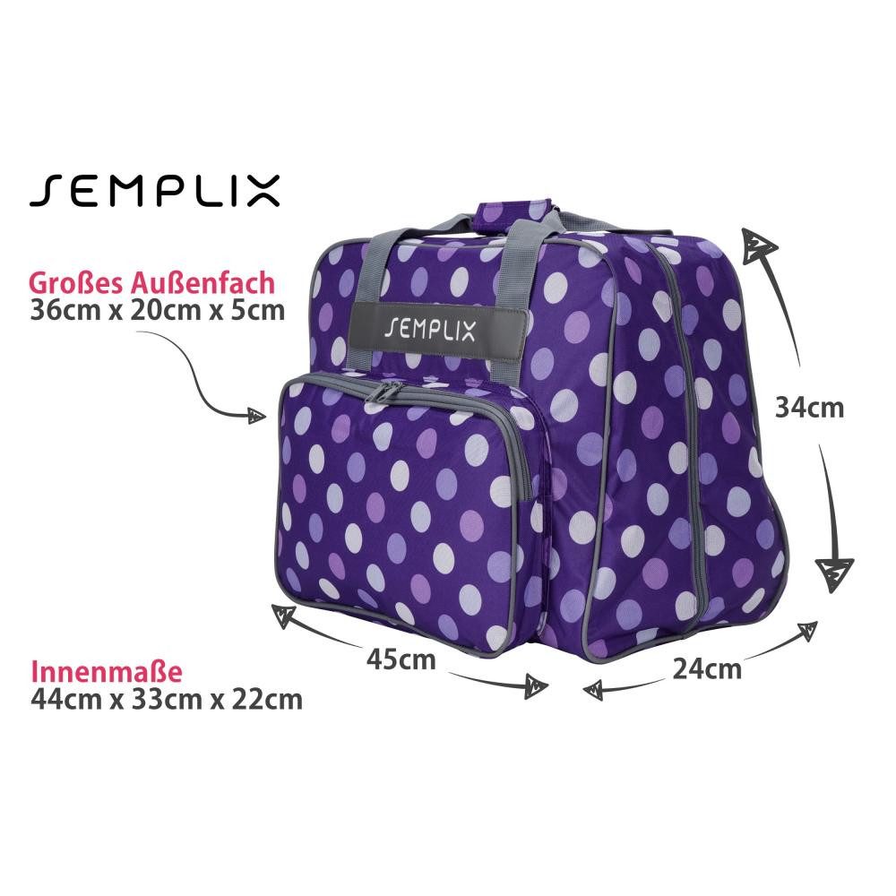 Semplix Nähmaschinentasche - Aufbewahrungstasche mit Reißverschluss Polka Dots Design – Bild 2 von 5