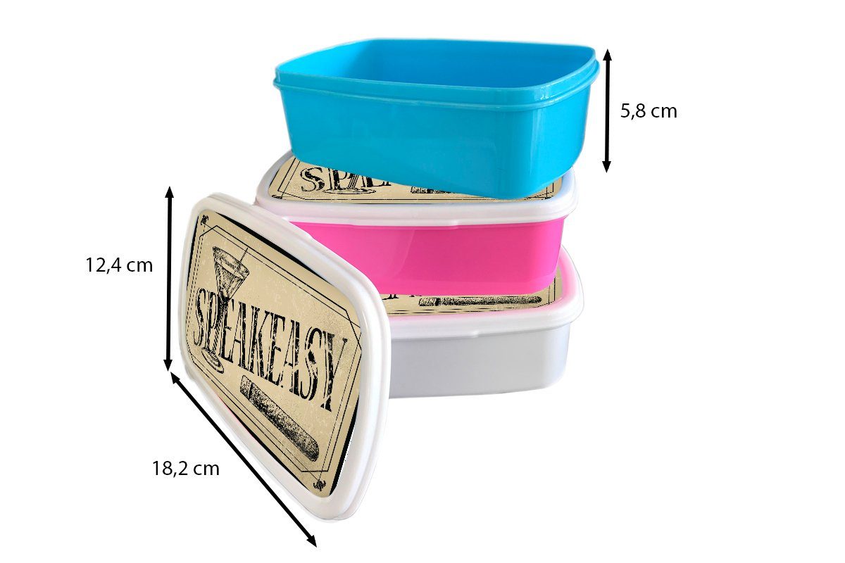 Eine eines Kunststoff, Lunchbox Snackbox, Brotbox für (2-tlg), rosa Kinder, Erwachsene, Illustration Mädchen, MuchoWow Barschildes, Brotdose Kunststoff