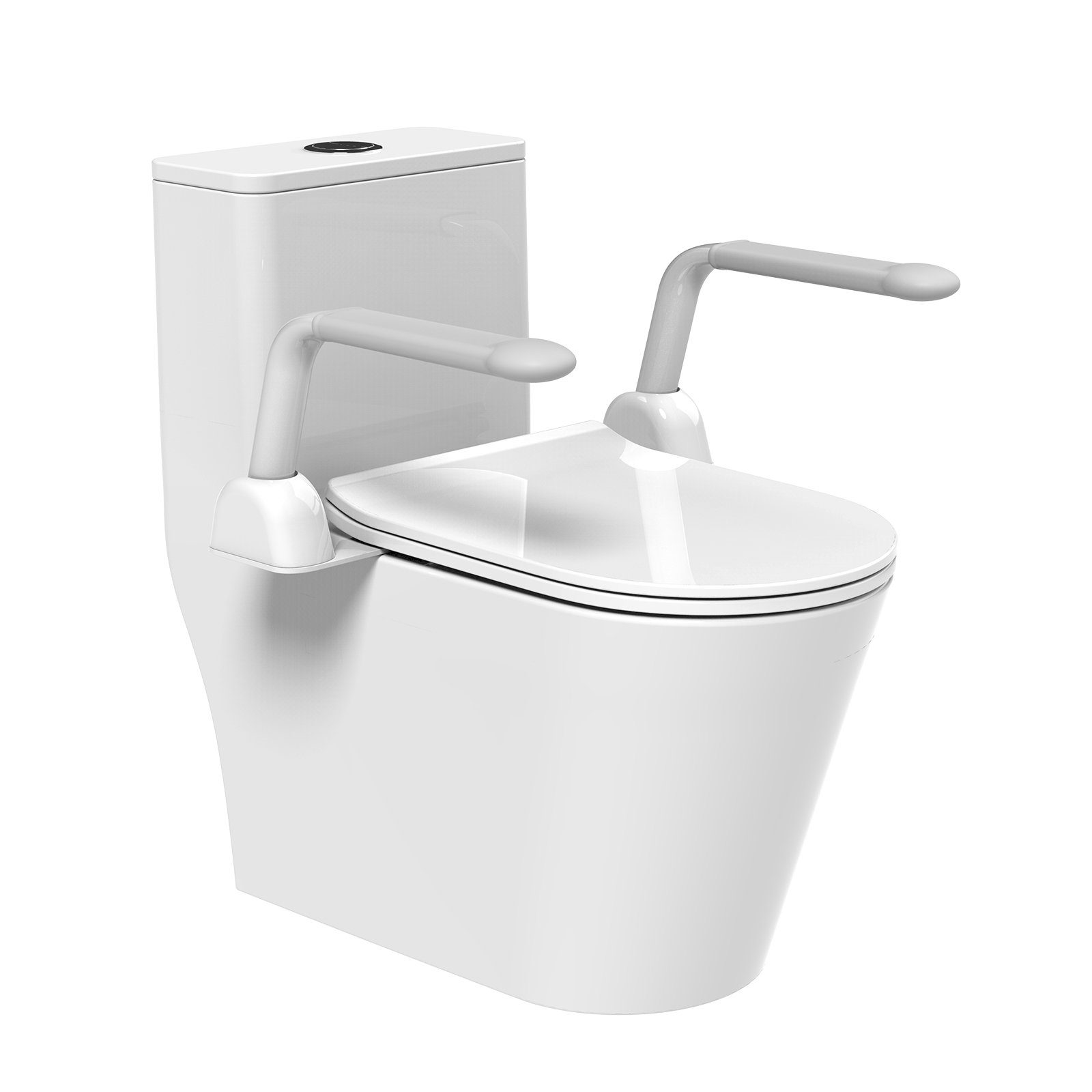 HEUFFE WC-Aufstehhilfe Sicherheitsarmlehne ohne Bohren, Edelstahl, belastbar  bis 181 kg, ‎56.6 x 42 x 23.2 cm