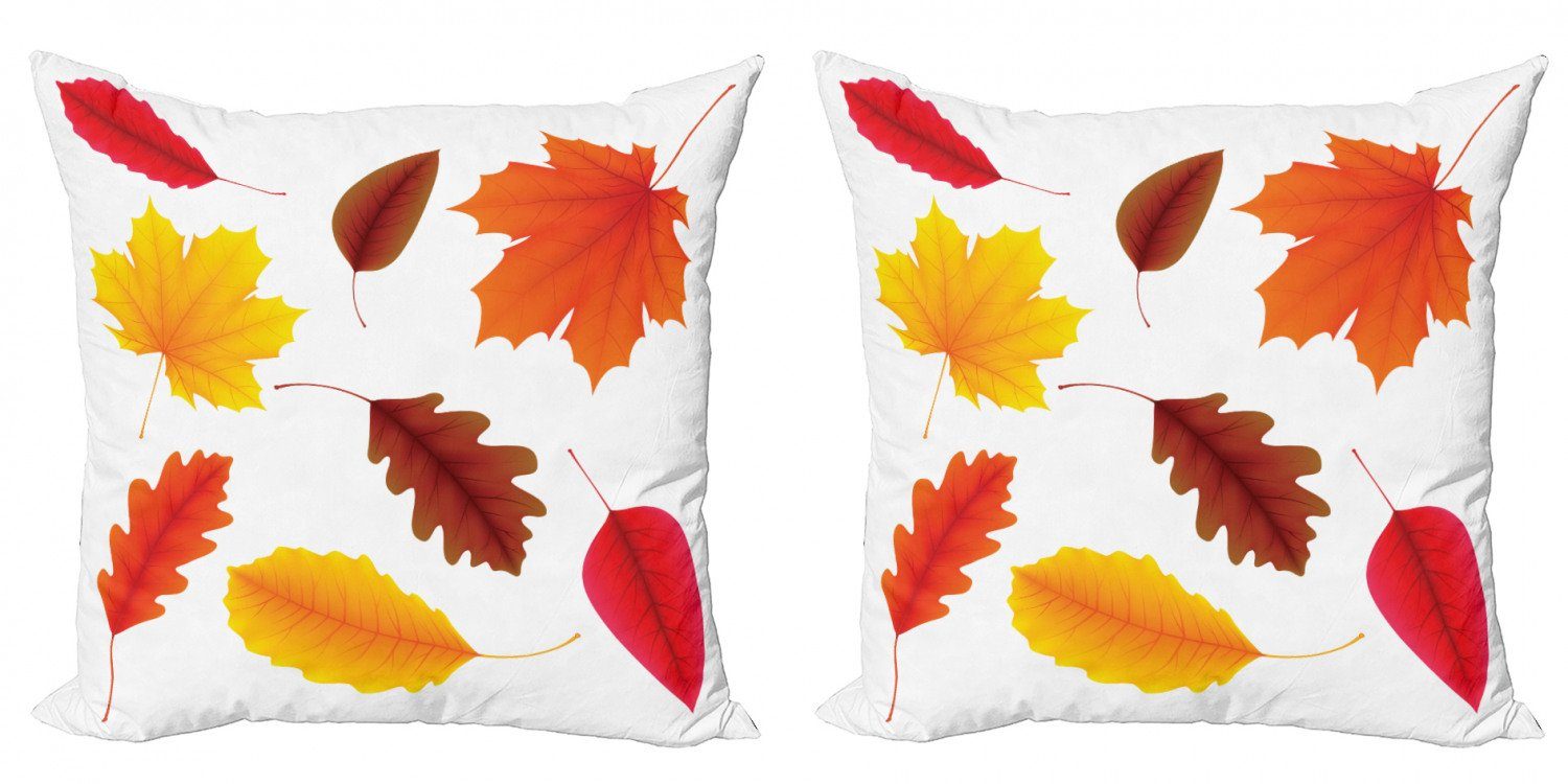 Kissenbezüge Modern Accent Doppelseitiger Digitaldruck, Abakuhaus (2 Stück), Blätter Herbst-Laub Flora